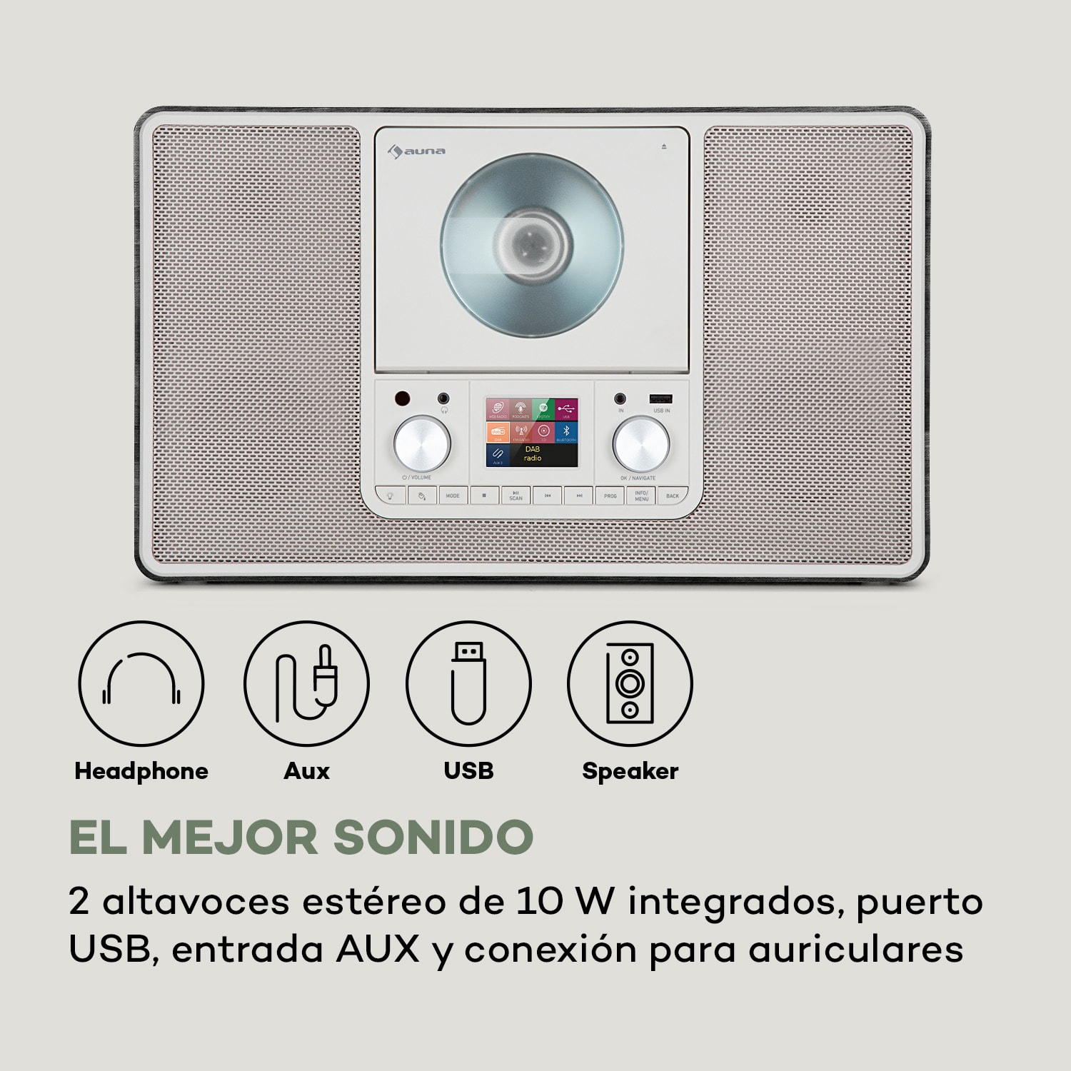 Scala VCD-IR Radio por Internet WiFi CD BT MP3 DAB+ Radio FM