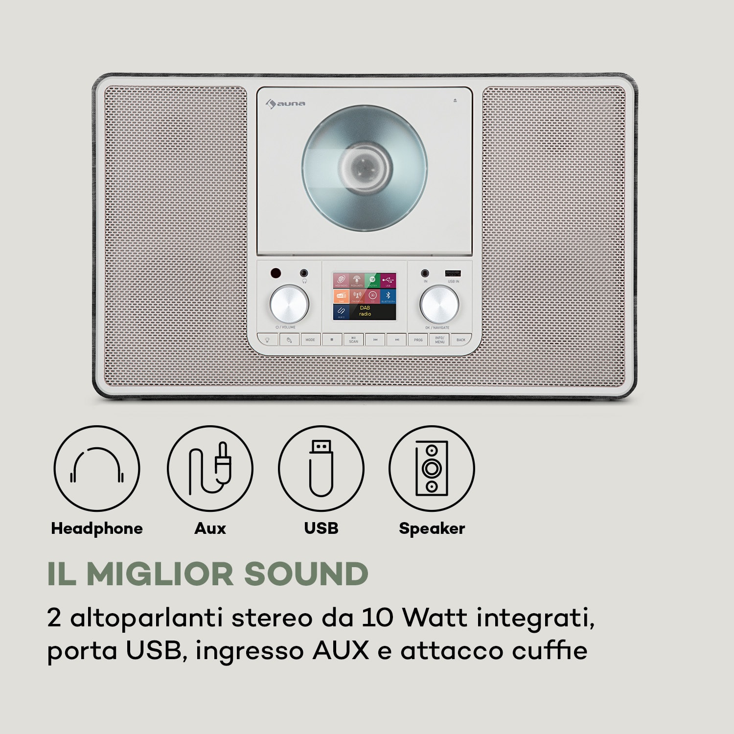 Scala VCD-IR, radio internet, WIFI, CD, BT, MP3, DAB+, FM
