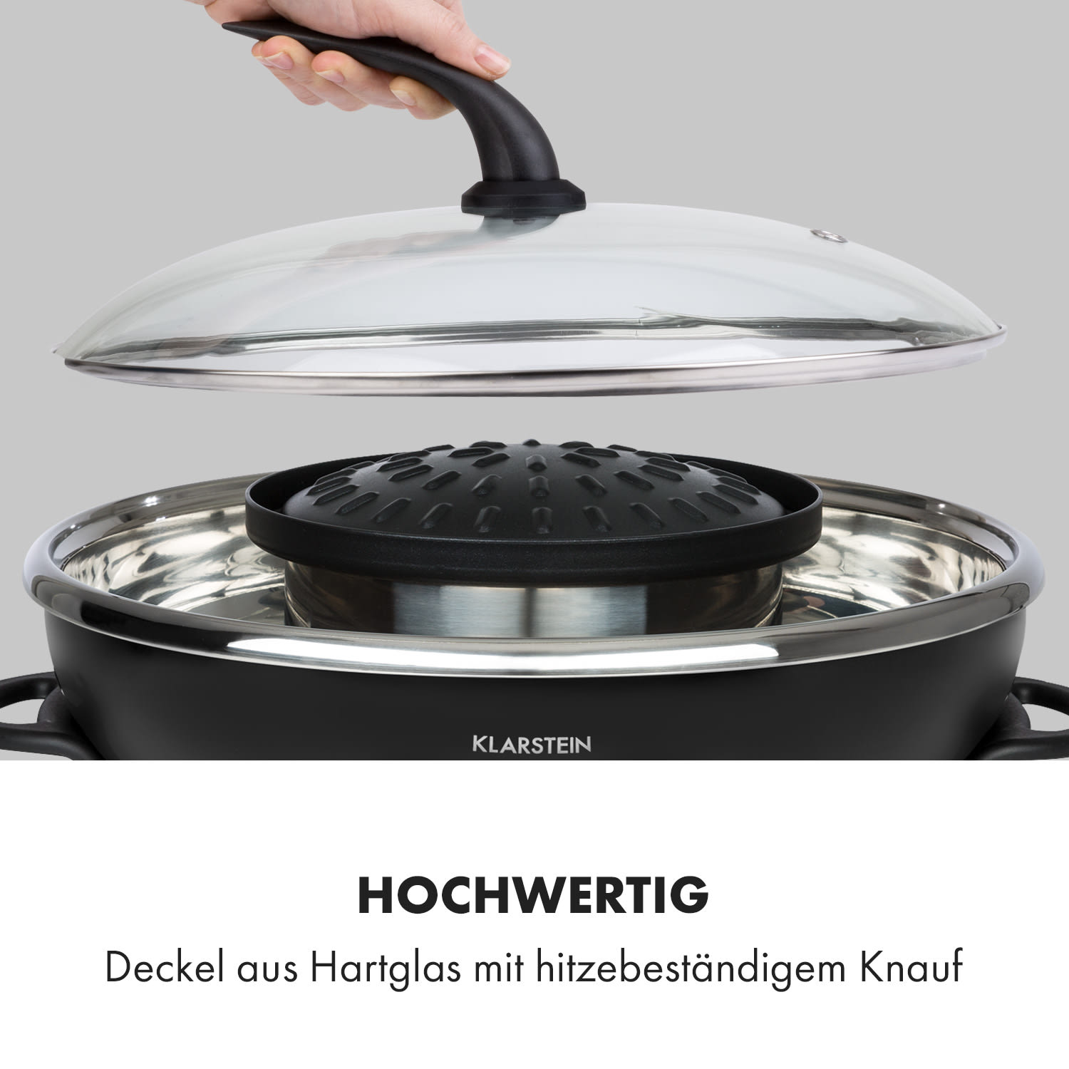 Szechuan 2-en-1Hot Pot et plaque à grillades 5l 1350 / 600 W noir Noir