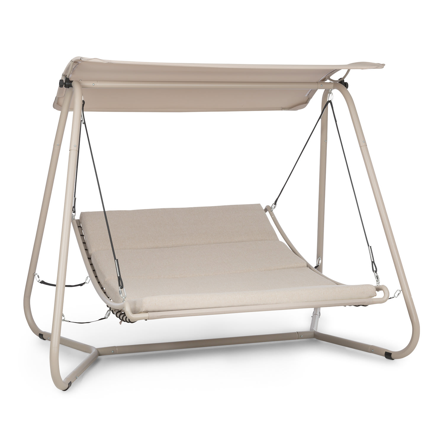 Garden Grove ligstoel Swing Bed stalen frame zonnedak polyester Zand