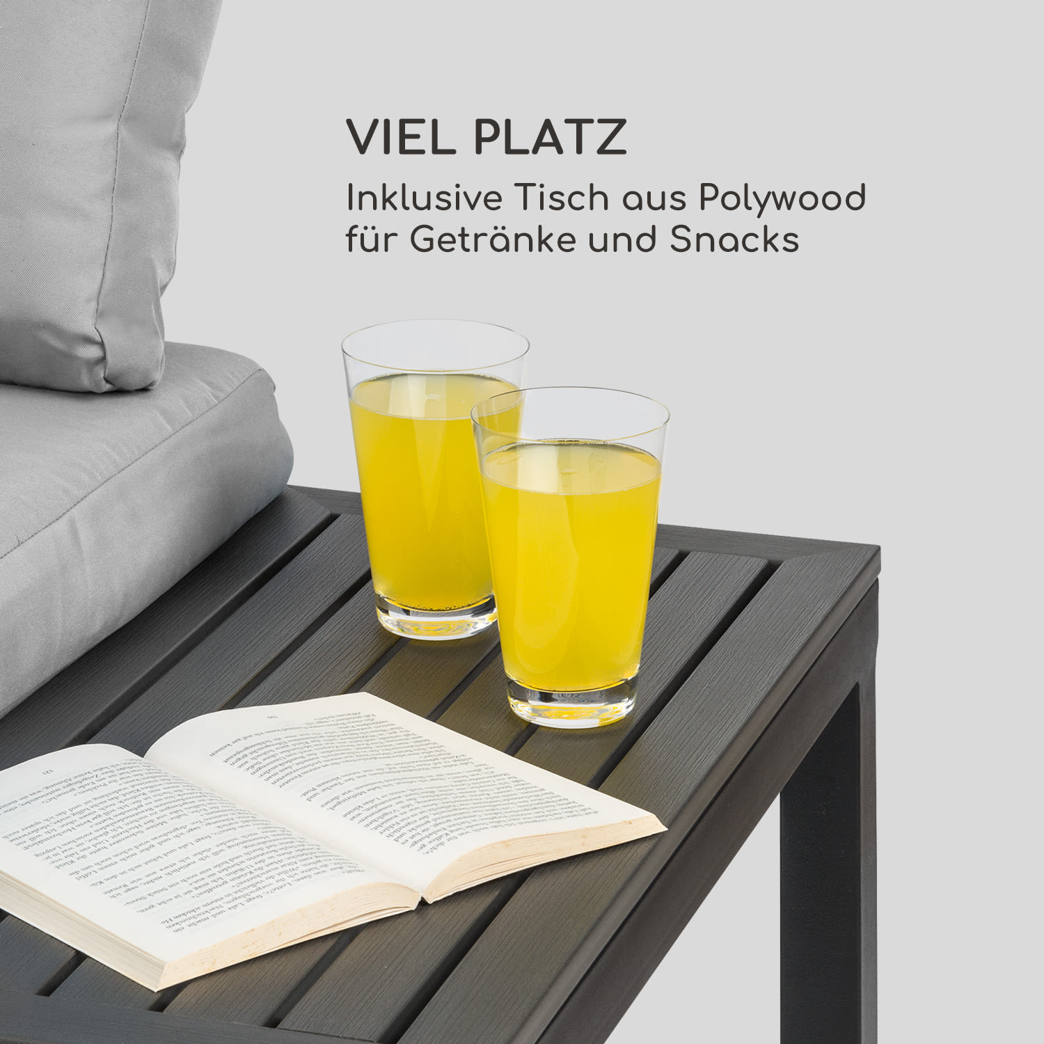 Cartagena Lounger 2 Zweisitzer mit Tisch Stahl Polyester 