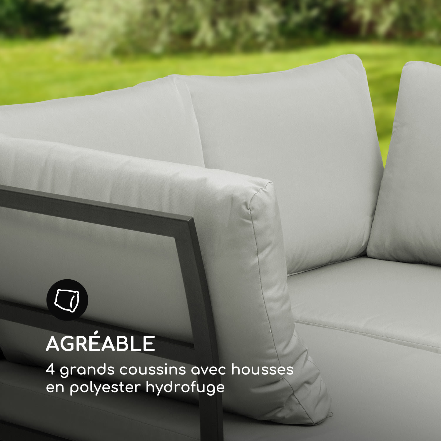 Cartagena Lounger 2 deux places avec table acier polyester 