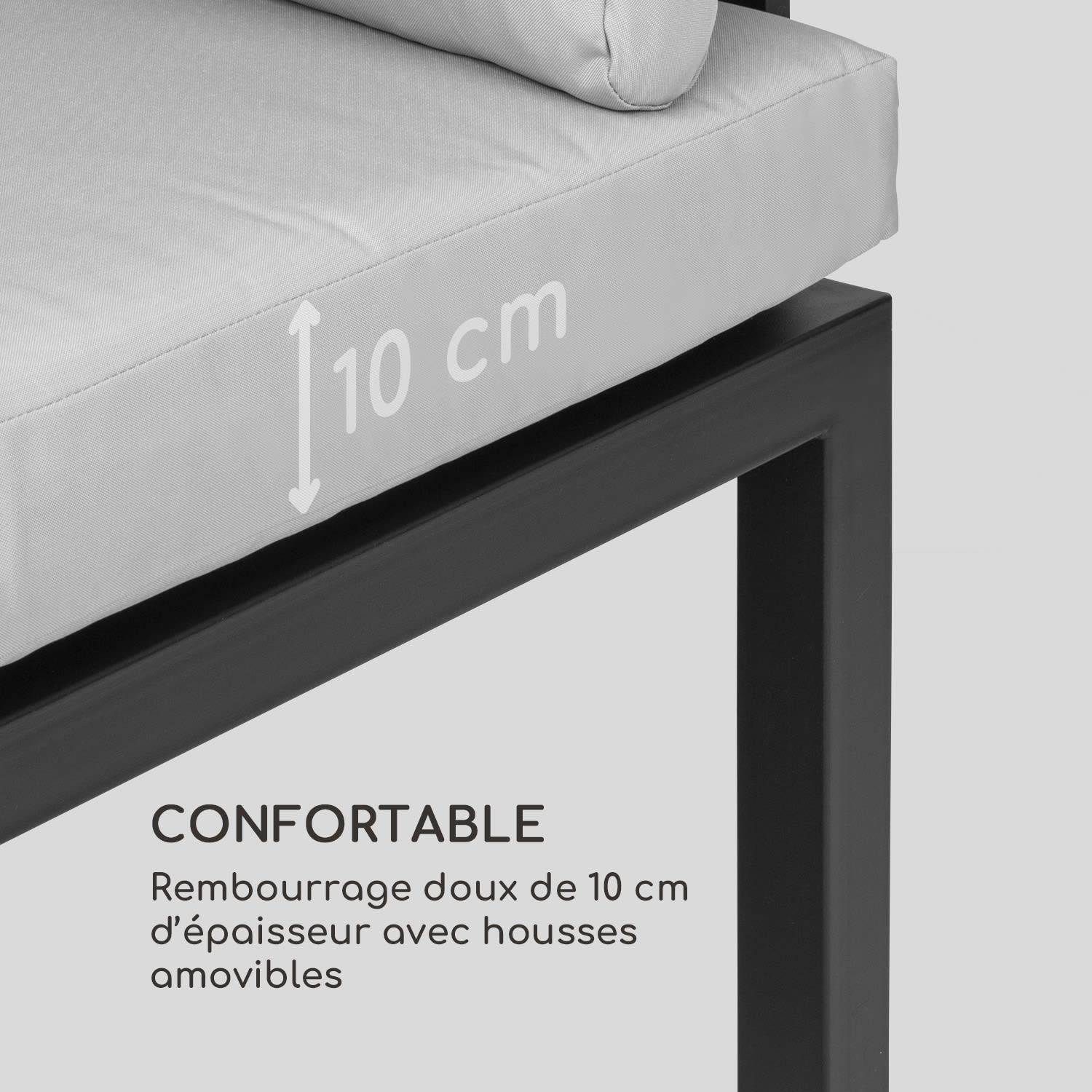 Cartagena Lounger 2 deux places avec table acier polyester 