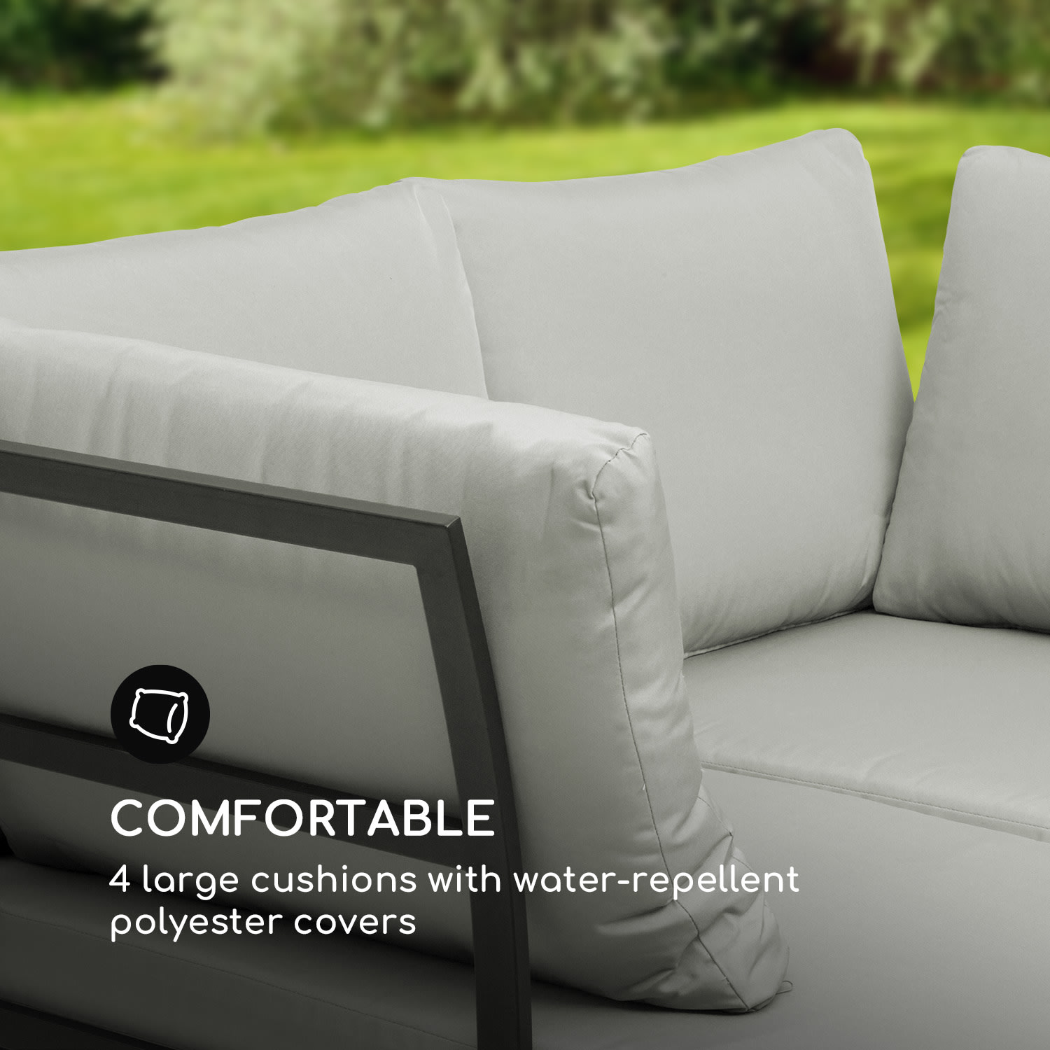 Cartagena, lehátko, 2 dvoumístná sedačka se stolkem, ocel, polyester 