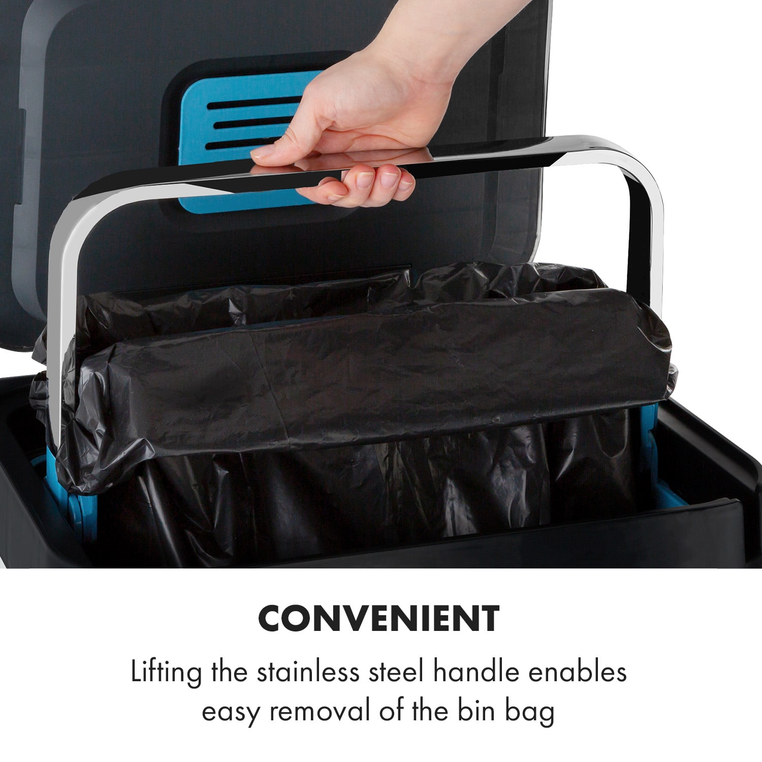 Trash Inn, pedálos szemeteskosár, 30 liter, szagszűrő, rozsdamentes acél, fehér 