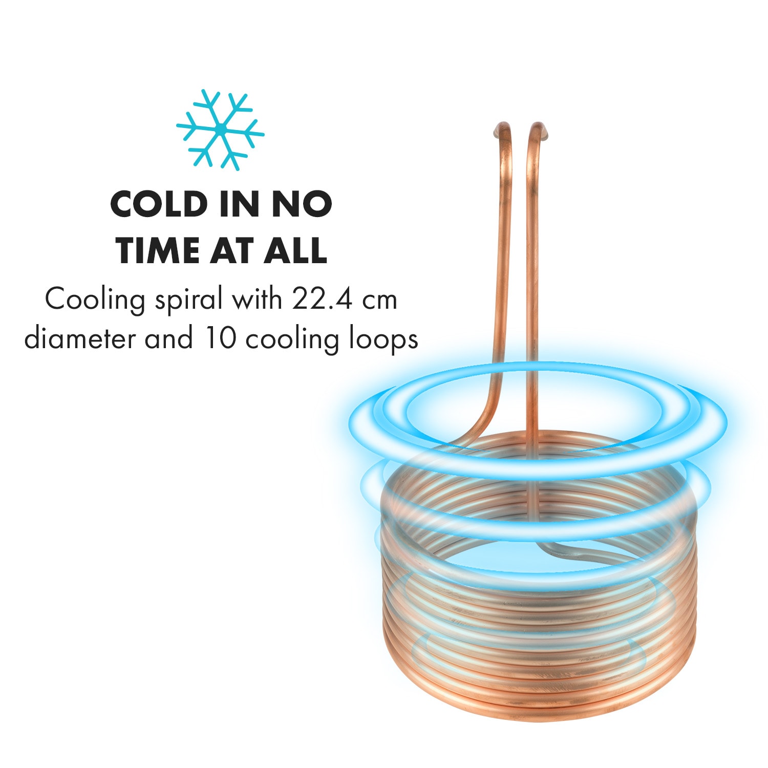 Chiller 10K, chłodnica do brzeczki, Ø22,4 cm, 10 zwojów 10 pętli chłodzących