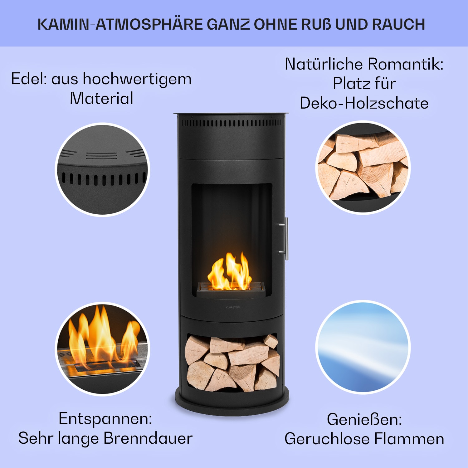 Phantasma Calor Ethanol-Kamin rauch- &  geruchslos Sicherheitsglas 