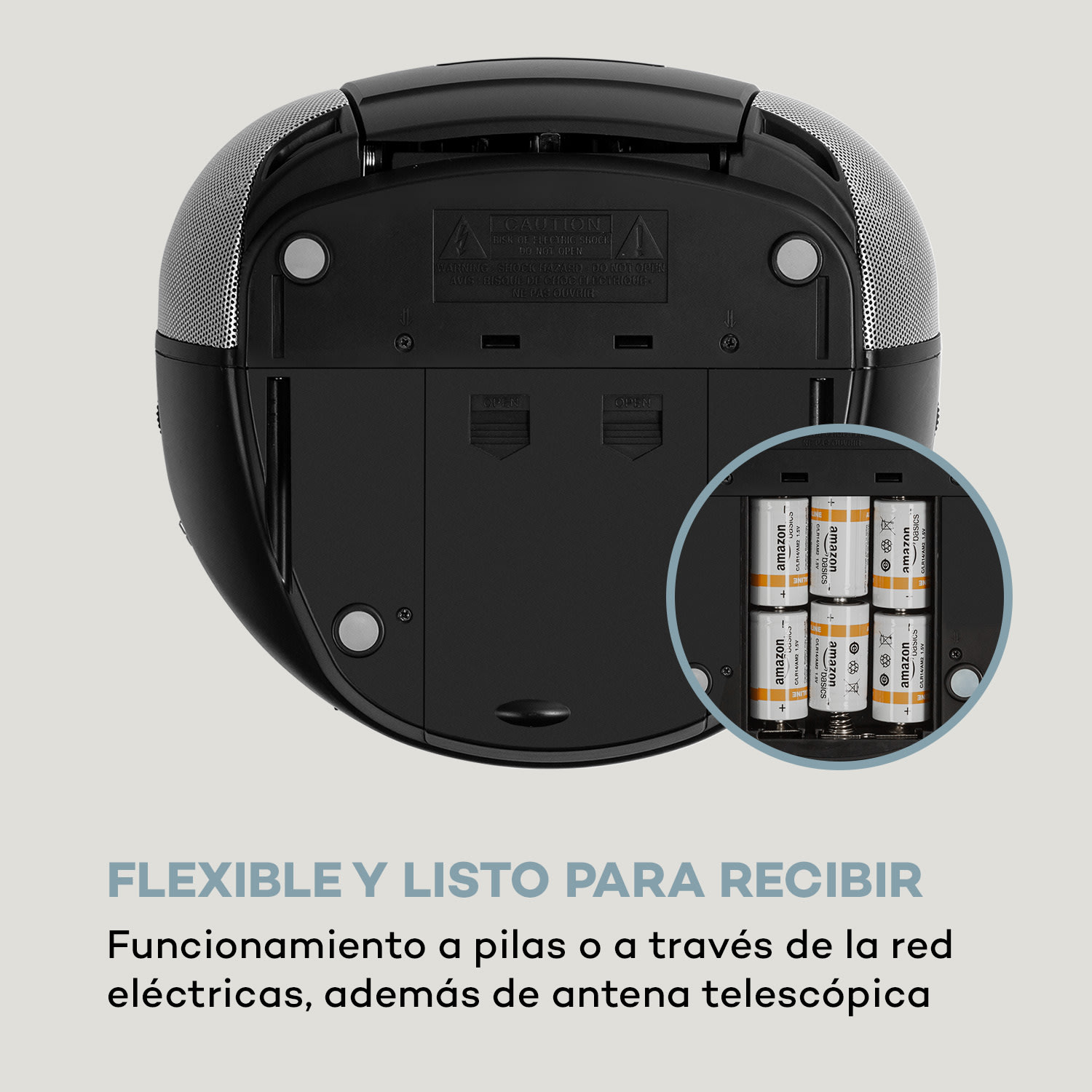 Harper CD Boombox Reproductor de CD Bluetooth Kassette UKW AUX USB 