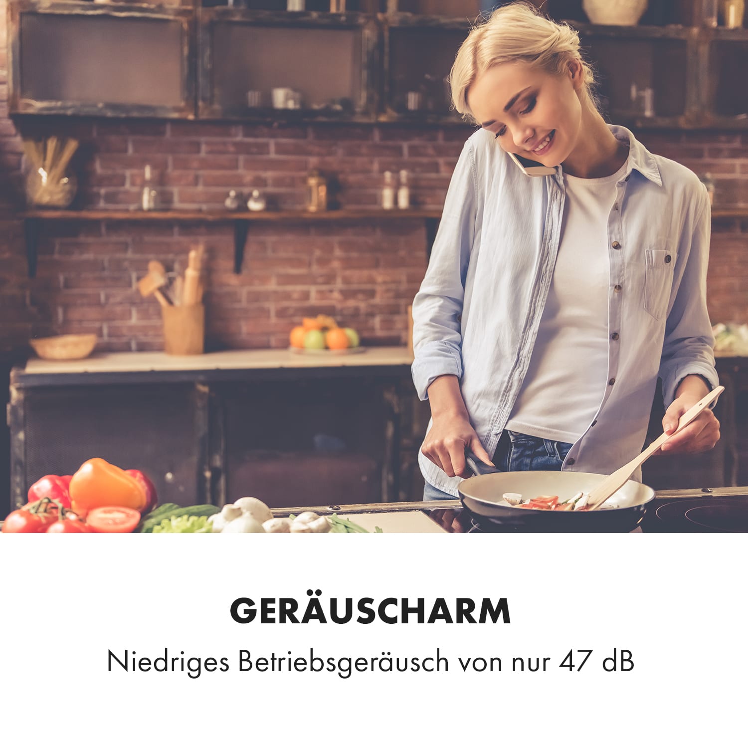 Balzac Silent 60 Dunstabzugshaube 250W 3 Stufen 604 m³/h LED EEK A 