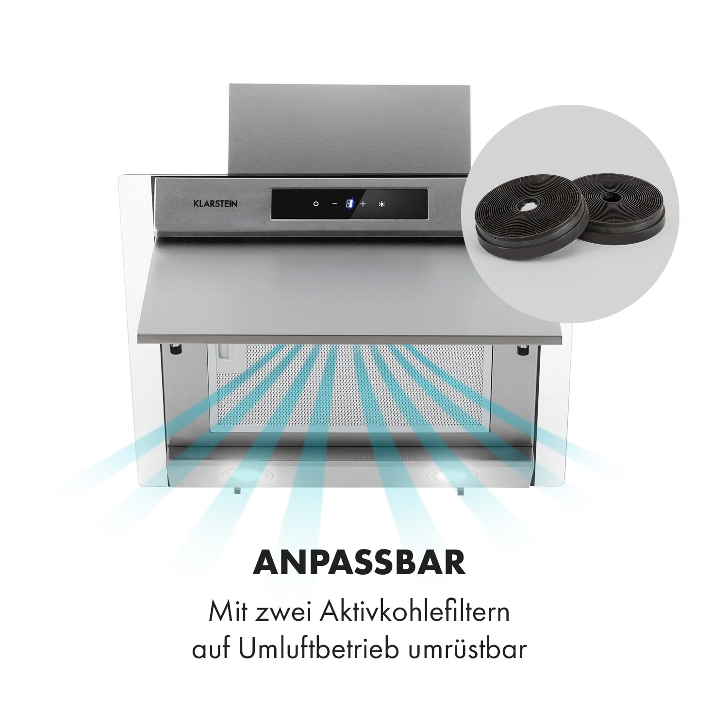 Balzac Silent 60 Dunstabzugshaube 250W 3 Stufen 604 m³/h LED EEK A 