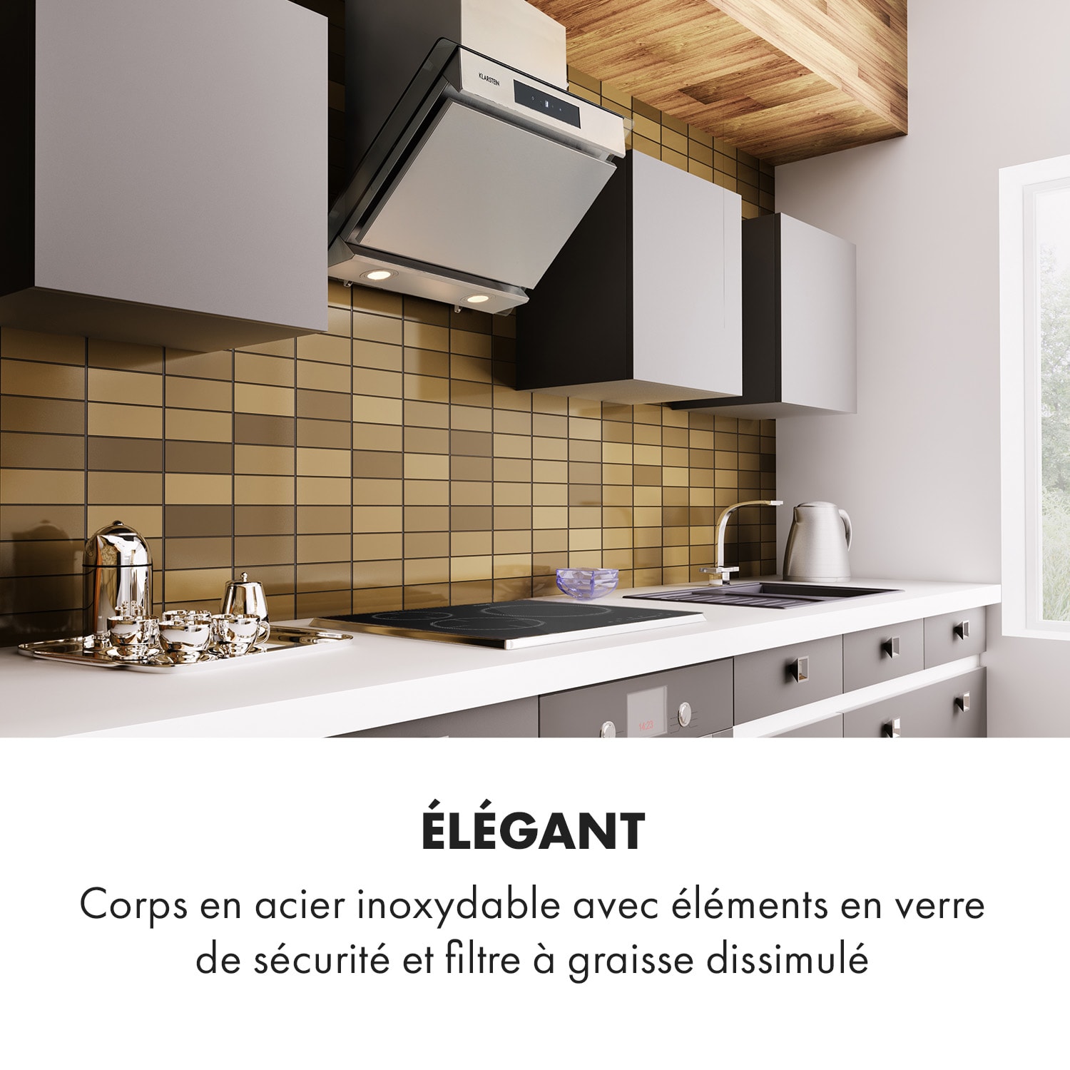 Balzac Silent 60 afzuigkap 250W 3 standen 604 m³/h LED EEK A 60 cm