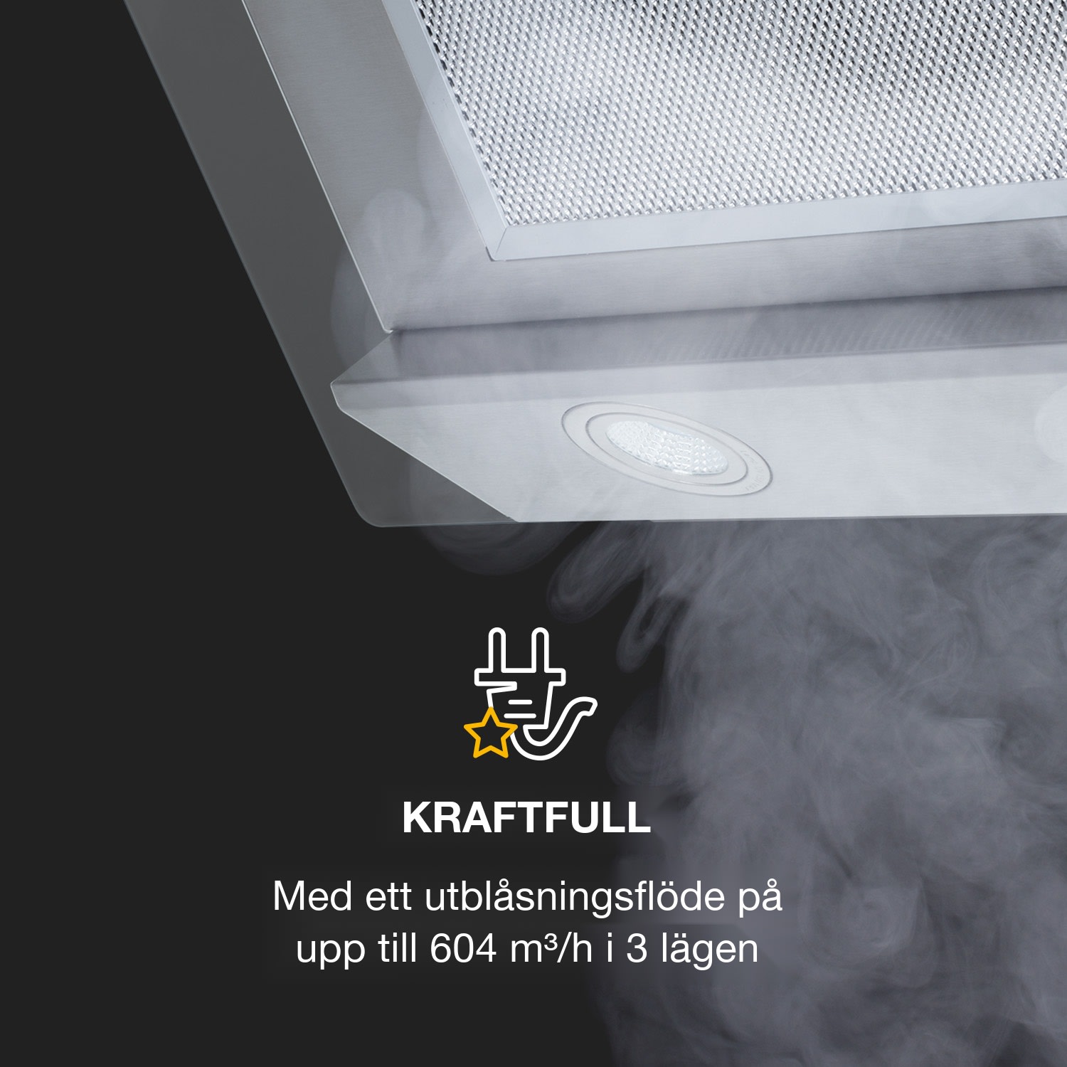 Balzac Silent 60 Köksfläkt 250W 604 m³/h LED EK A 