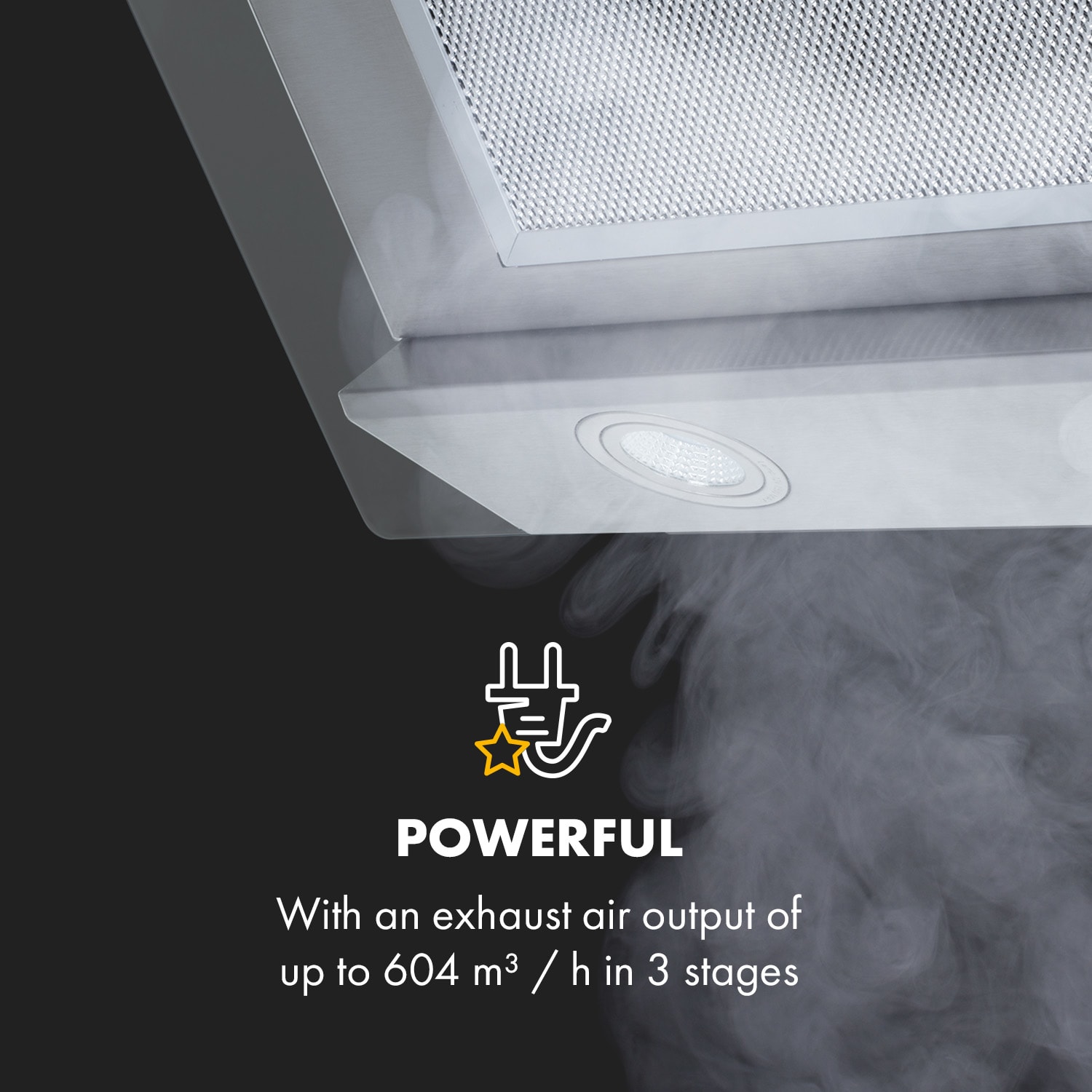 Balzac Silent 60, Cooker Extractor Hood, 250W, 3 Levels, 604 m³ / h, LED, EEC A A