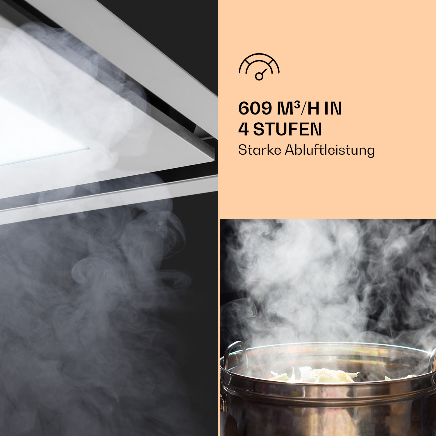 Remy Brilliant Edition Inselhaube 90cm 609 m³/h EEK A LED Glas 