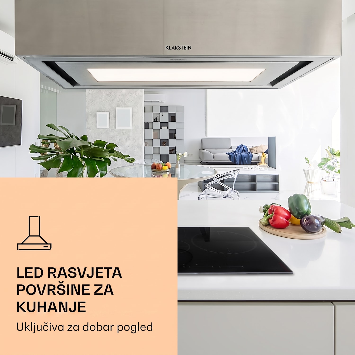 Remy Brilliant Edition, otočna napa, 90 cm, 586 m³ / h, EEK A, LED, staklo, nehrđajući čelik 