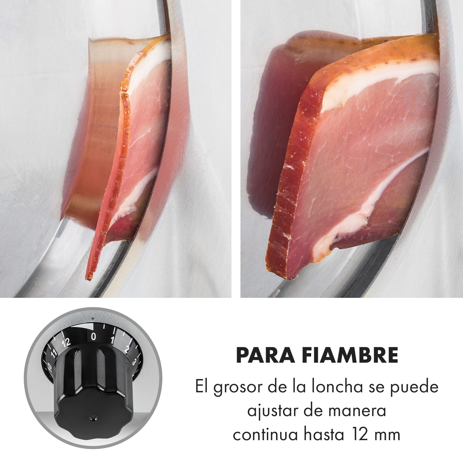 Cortadora Carpaccio 240W 0-12mm 200x155mm acero inoxidable Plata