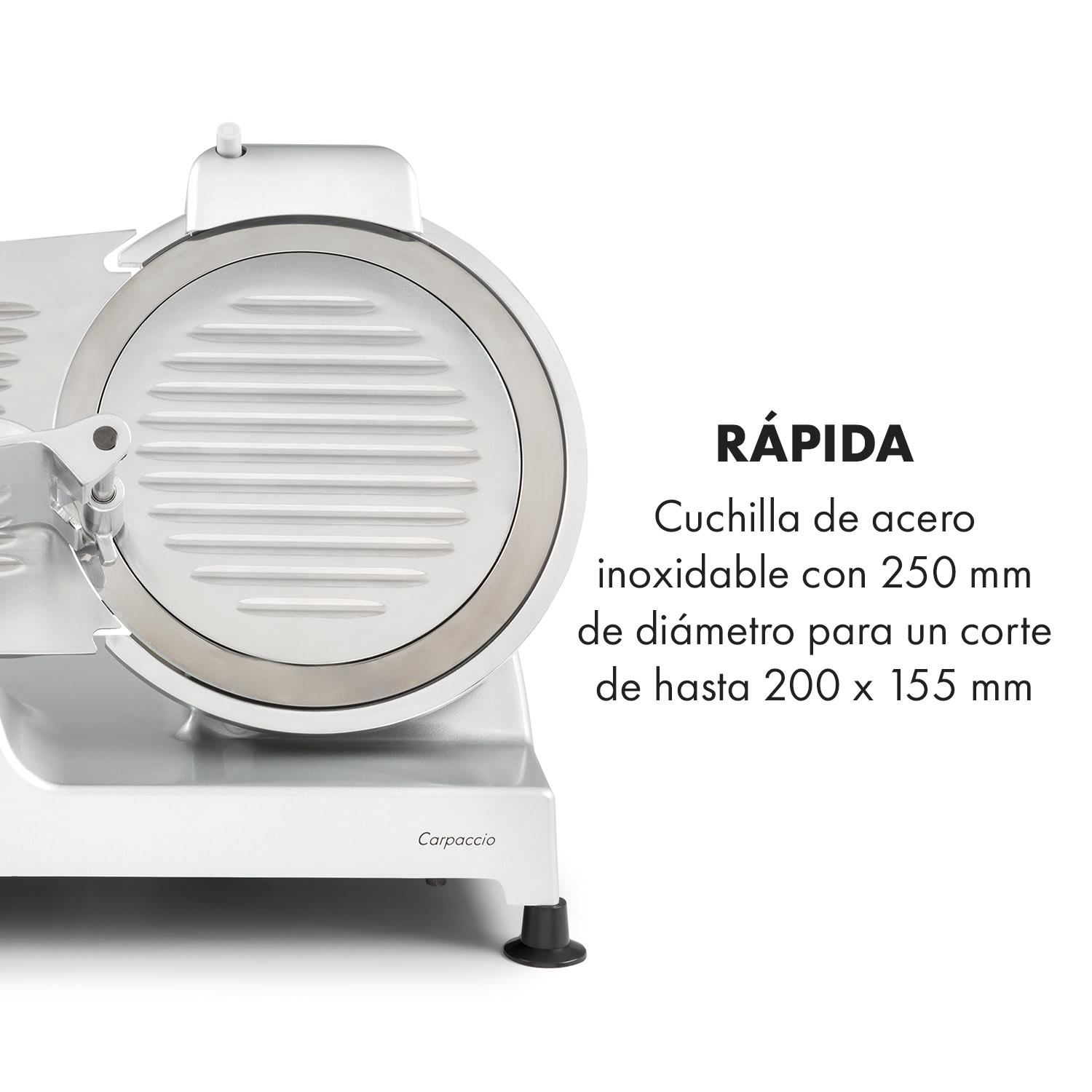 Cortadora Carpaccio 240W 0-12mm 200x155mm acero inoxidable Plata