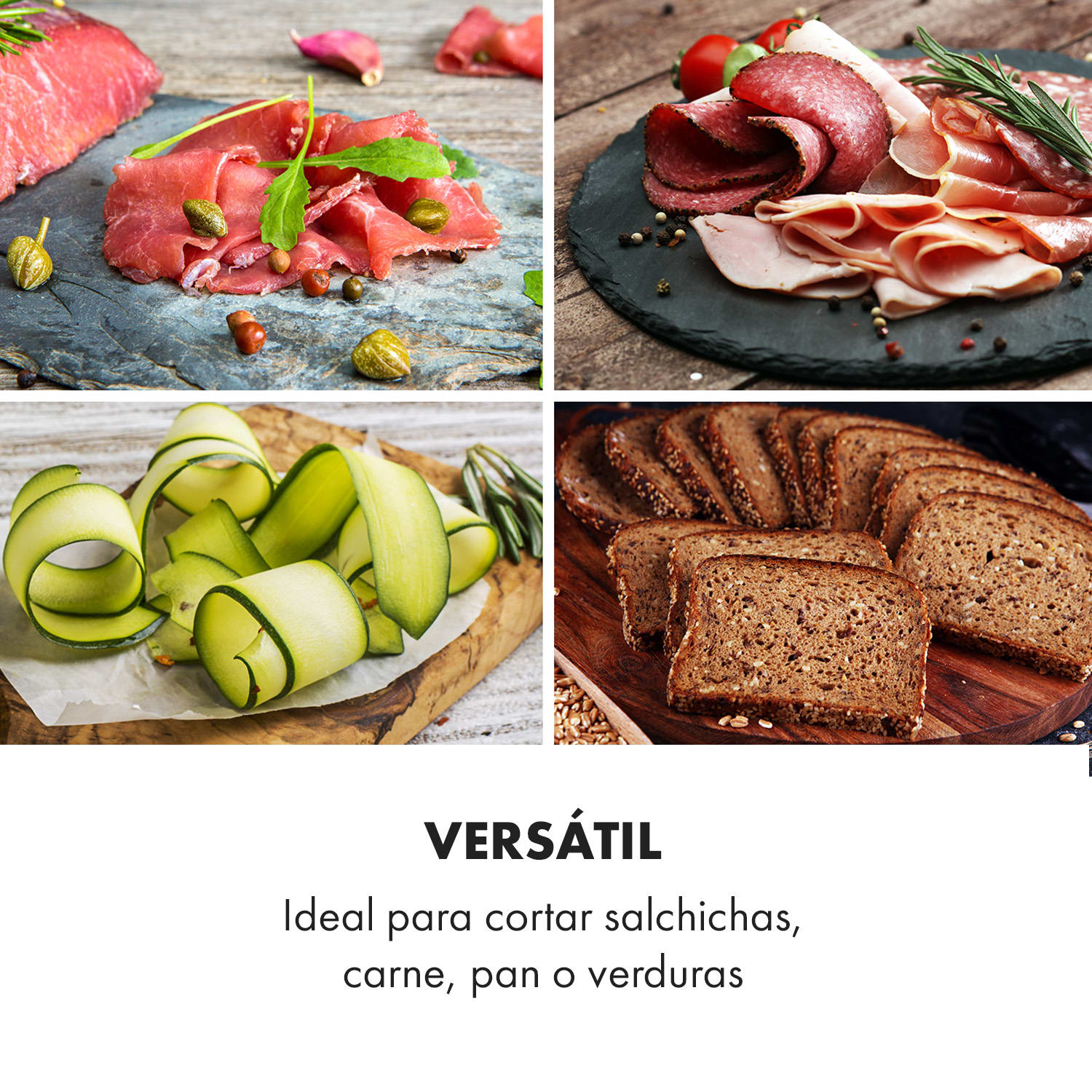 Cortadora Carpaccio 240W 0-12mm 200x155mm acero inoxidable Plata