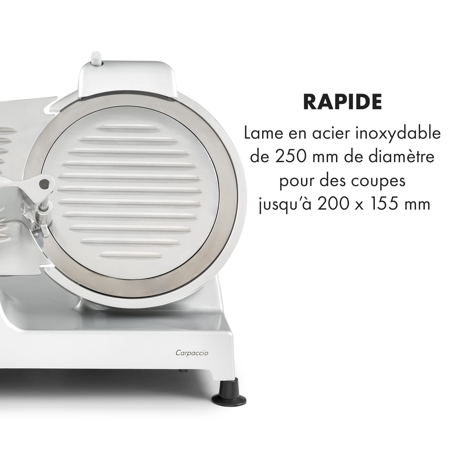 Carpaccio snijmachine 240W 0-12mm 200x155mm roestvrij staal Zilver