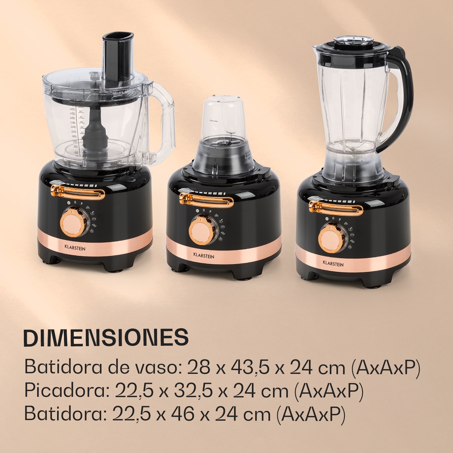 Luca Batidora multifuncional 1000 W 3 L Velocidad continua 6 modos Negro