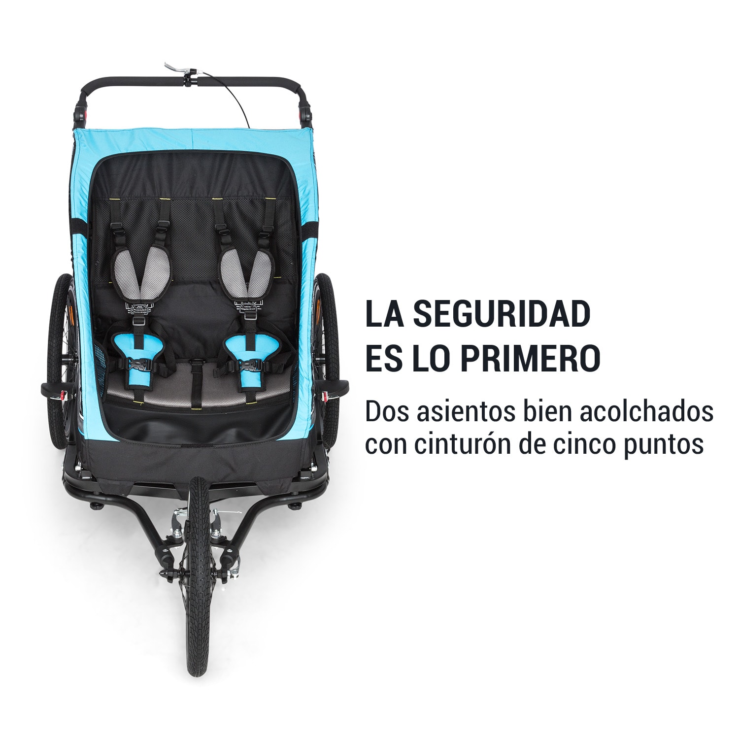 Kiddy King remolque de bicicleta para niños jogger buggy 2 plazas 40 kg Azul