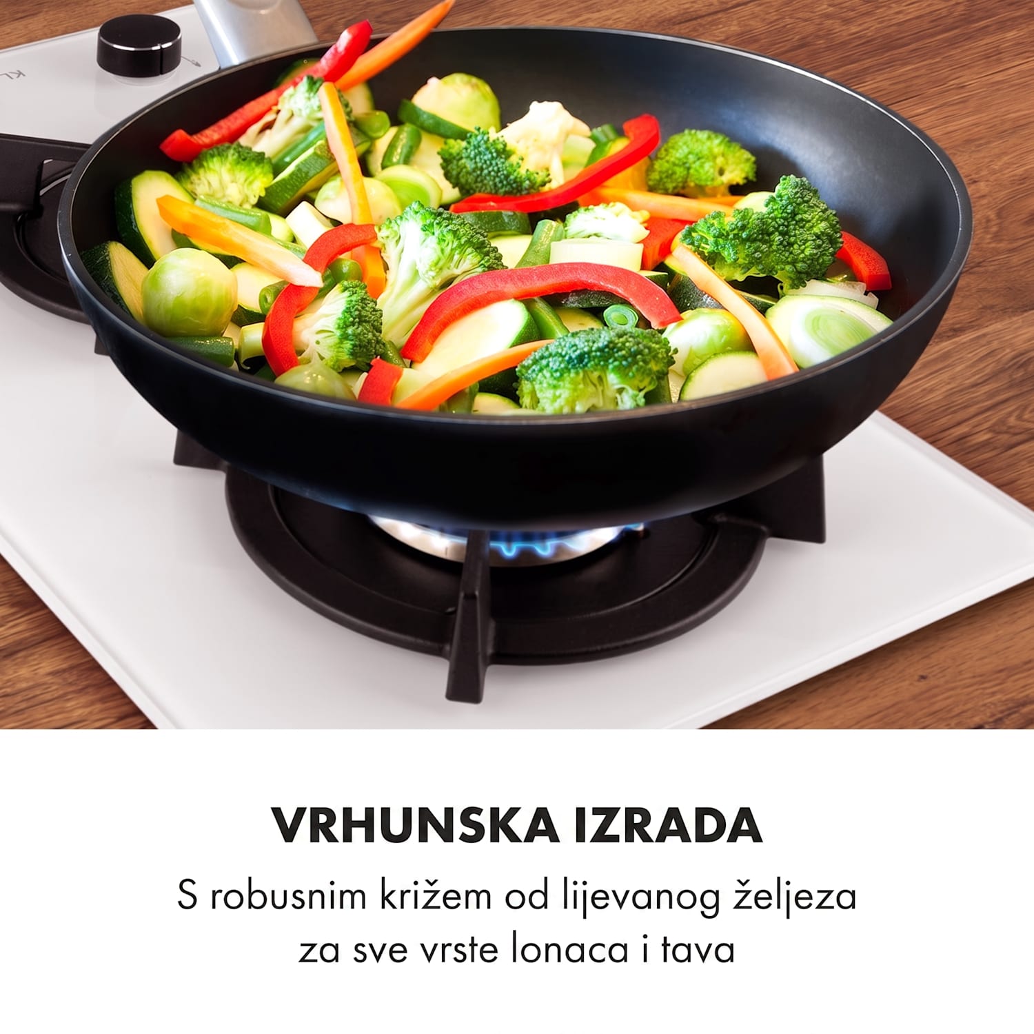Goldflame Domino, plinska ploča za kuhanje, 2 mjedena plamenika, staklokeramika 30 cm | 2 plamenika | Bijela