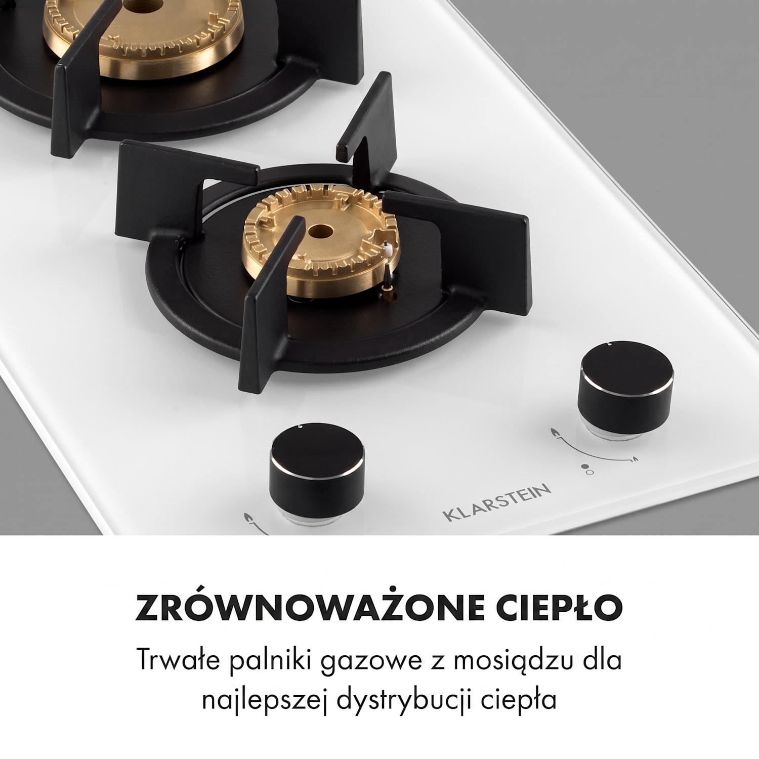 Goldflame Domino, płyta gazowa, 2 palniki z mosiądzu, szkło ceramiczne 30 cm | 2 palniki | Biały