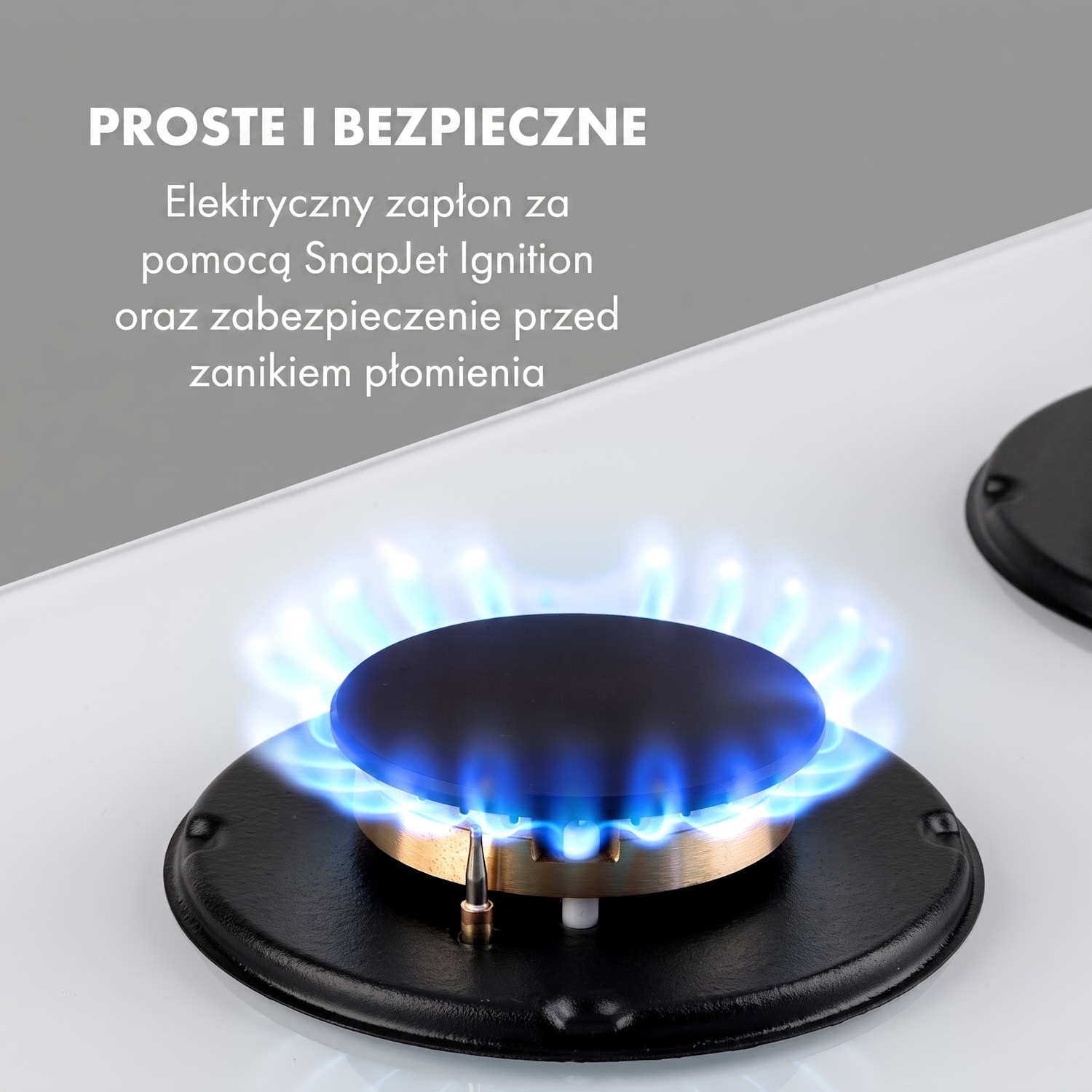 Goldflame Domino, płyta gazowa, 2 palniki z mosiądzu, szkło ceramiczne 30 cm | 2 palniki | Biały