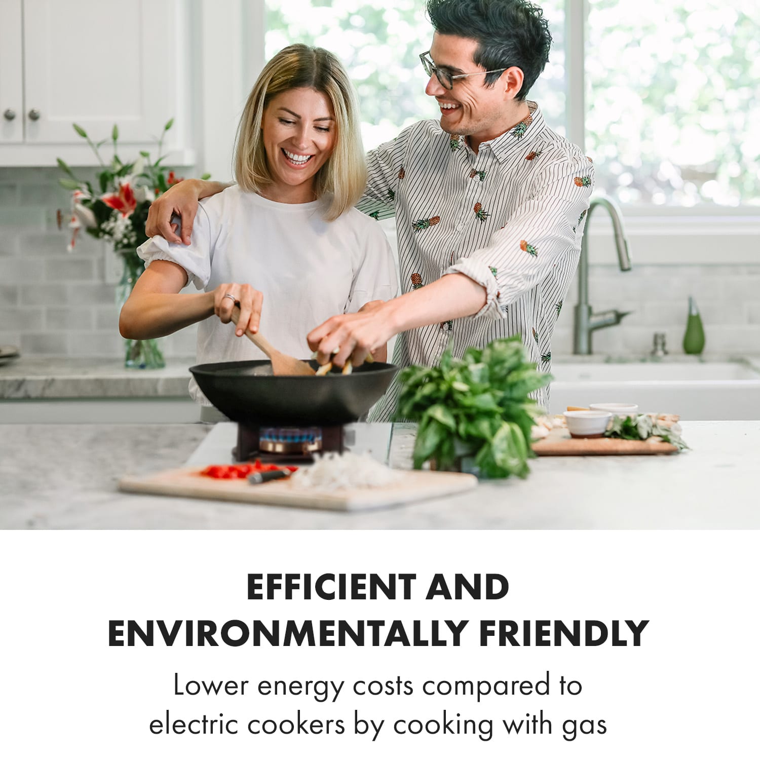 Placa de gas Goldflame 2 quemadores de latón en vitrocerámica 30 cm | 2 fogones | Blanco