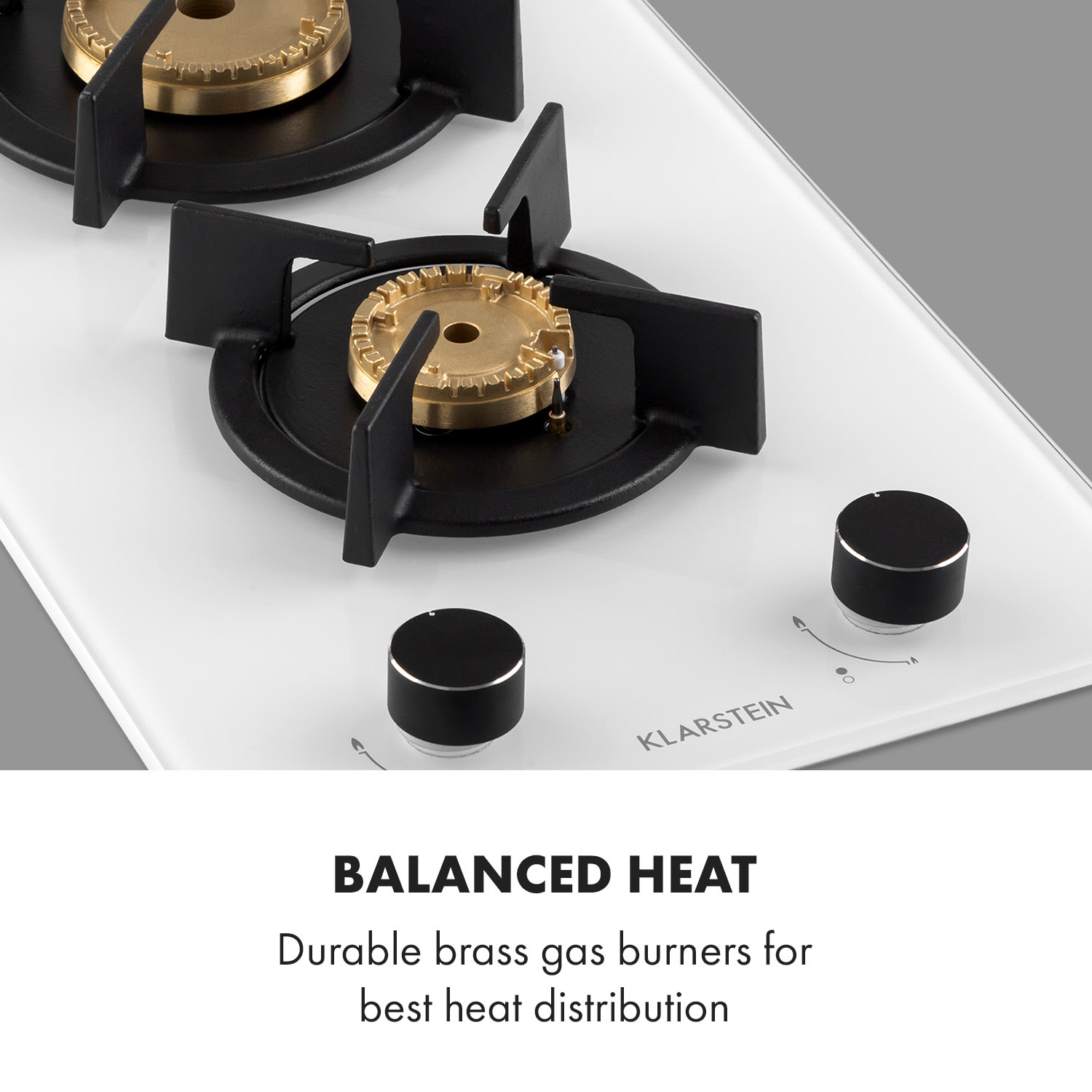 Goldflame Domino, płyta gazowa, 2 palniki z mosiądzu, szkło ceramiczne 30 cm | 2 palniki | Biały