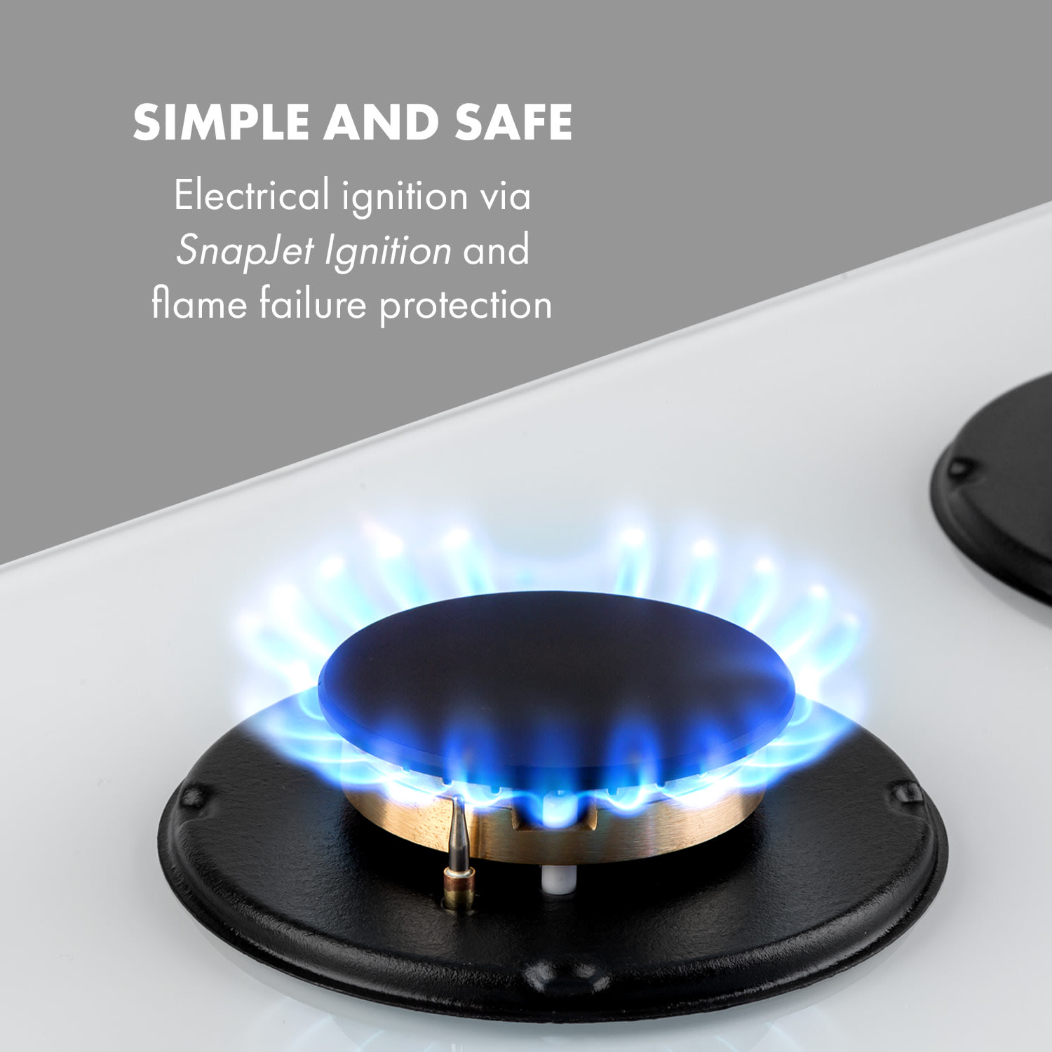 Goldflame Domino gas hob 2-burner brass burner glass ceramic 30 cm | 2 burners | White