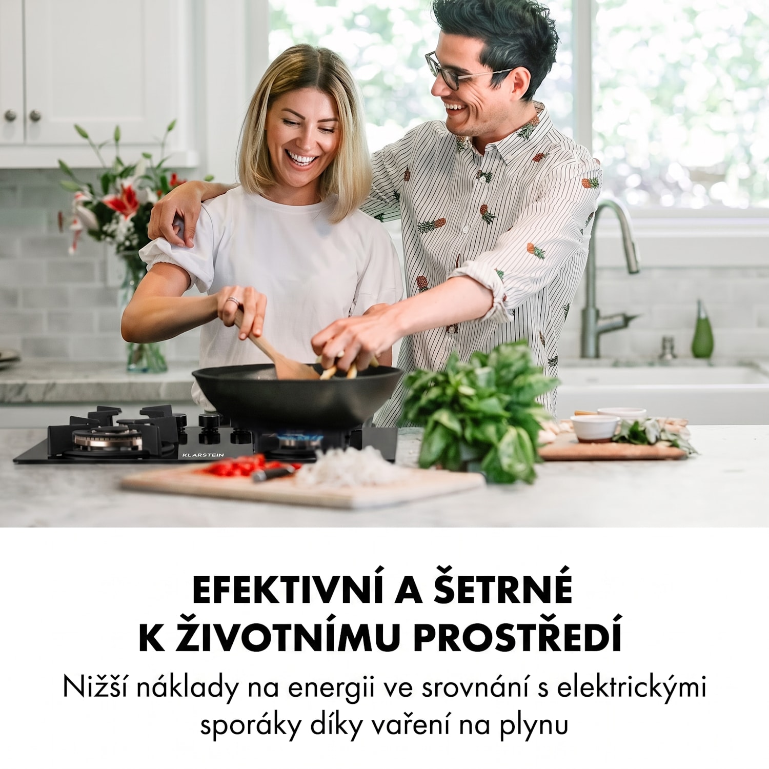Goldflame 4, plynová varná deska, 4 mosazné hořáky, sklokeramika 60 cm | 4 hořáky | Bílá