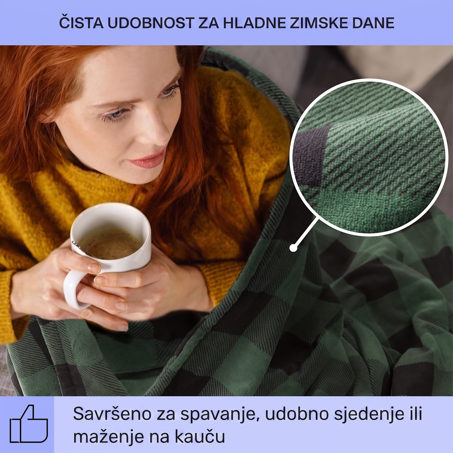 Dr. Watson XXL, električna grijaća deka, 120 W, 200 x 180 cm, koraljno runo, zelena, četvrtasta Multi | XXL