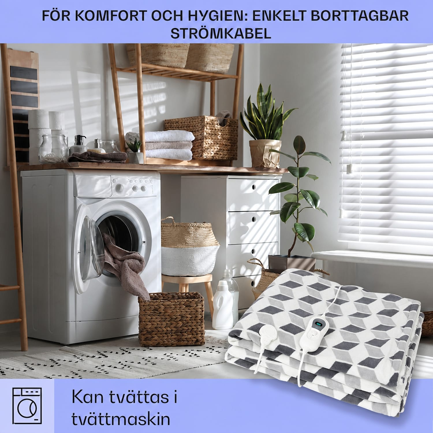 Dr. Watson XXL värmefilt 3 effektnivåer tvättbar 200 x 180 cm mikroplysch Multi | XXL