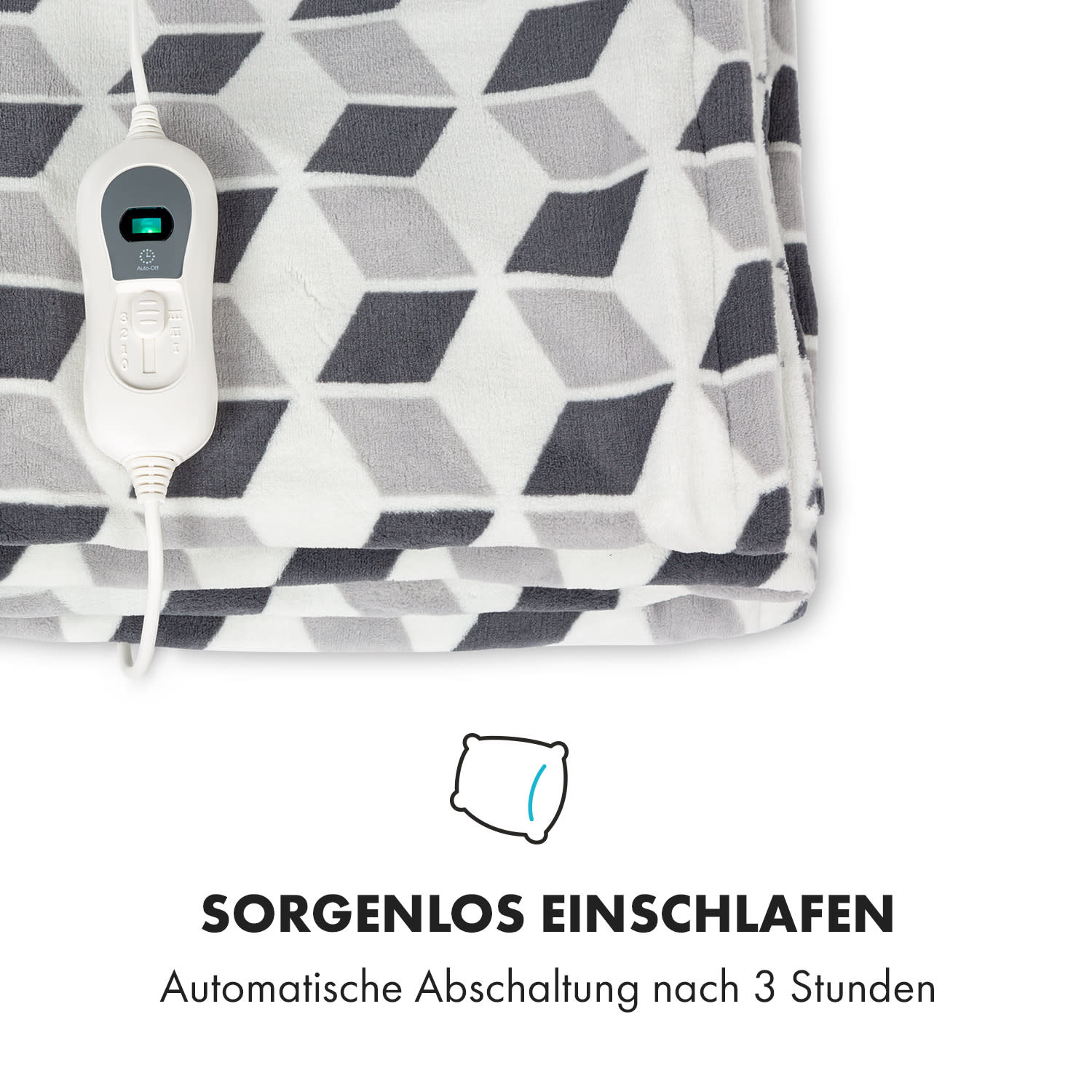 Dr. Watson XXL Heizdecke 3 Stufen waschbar 200x180cm Mikroplüsch 