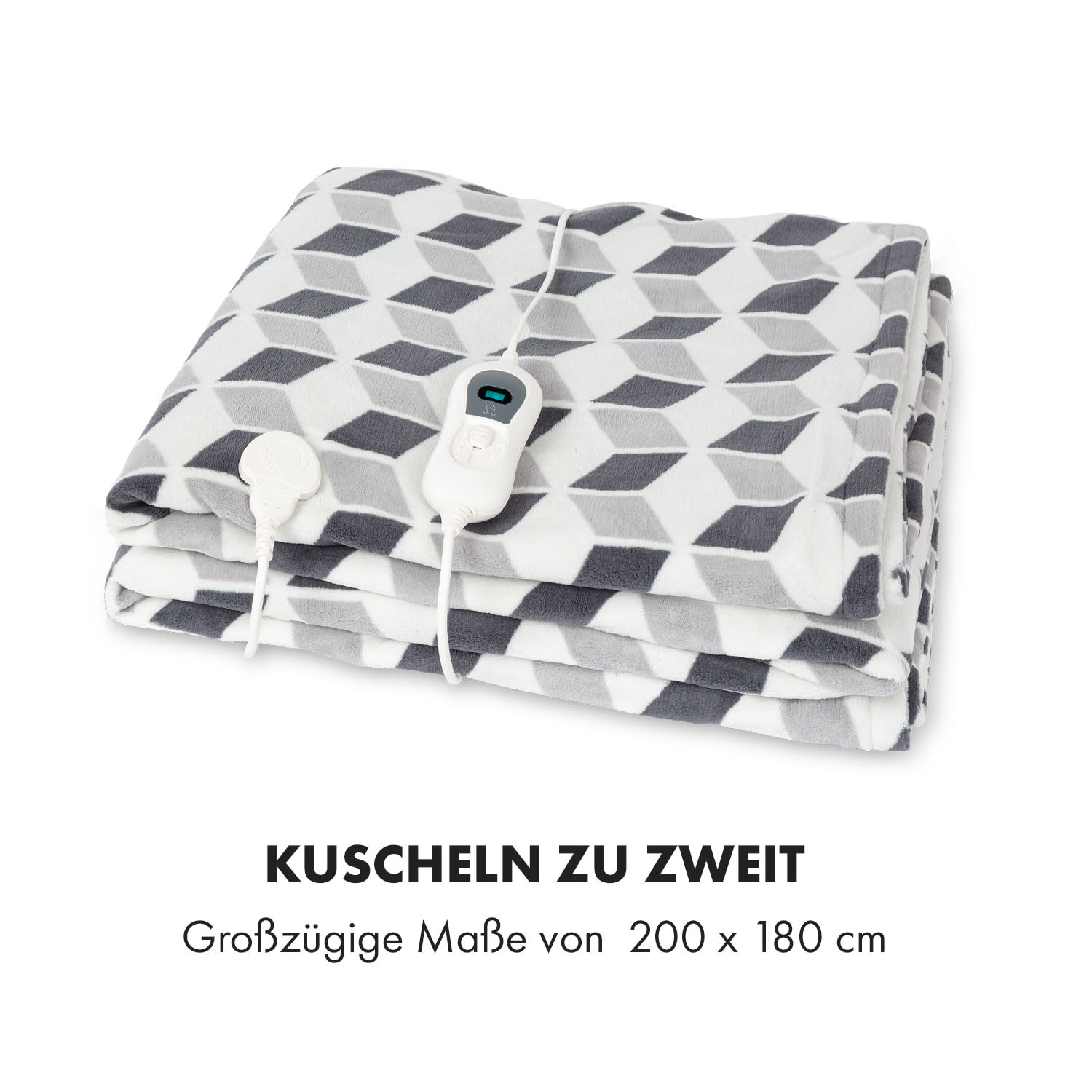 Dr. Watson XXL Heizdecke 3 Stufen waschbar 200x180cm Mikroplüsch 