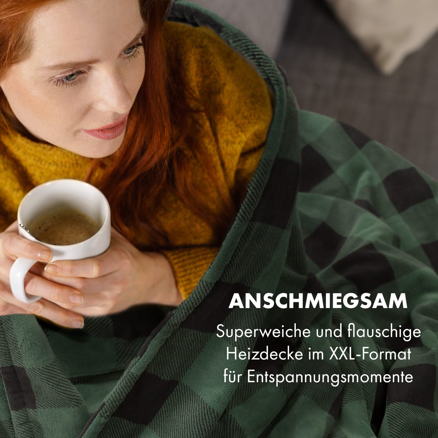Dr. Watson XXL Heizdecke 3 Stufen waschbar 200x180cm Mikroplüsch Mehrfarbig | XXL