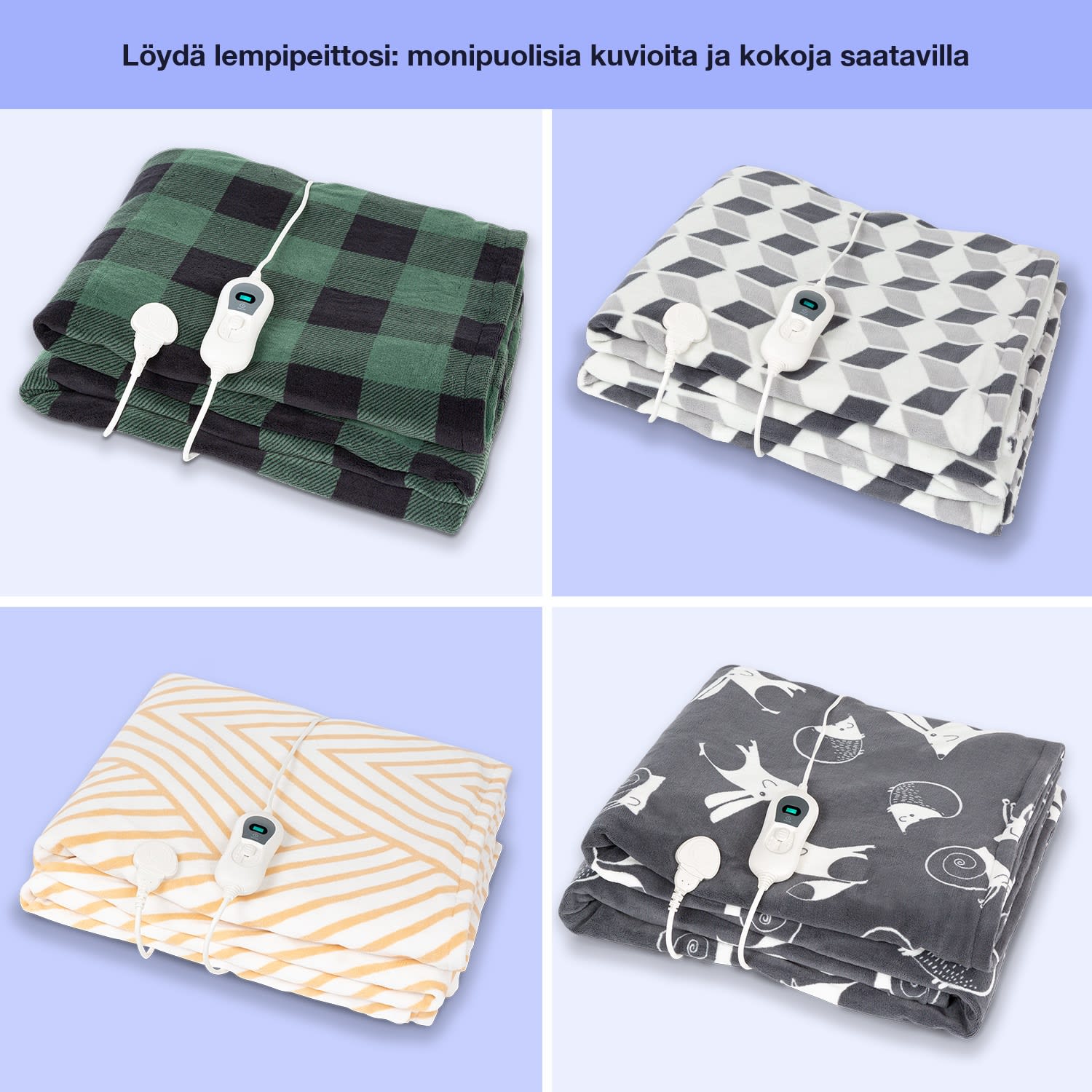 Dr. Watson XXL lämpöpeitto 3 tehotasoa pestävä 200 x 180 cm mikroplyysi Kuvioitu Vihreä | XXL