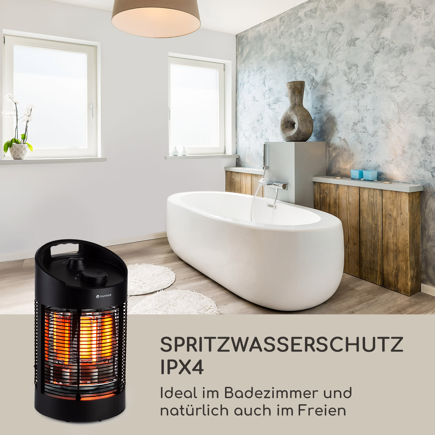 Heat Guru 360 Mini Infrarot-Heizstrahler 700/350W Oszillation 41 cm