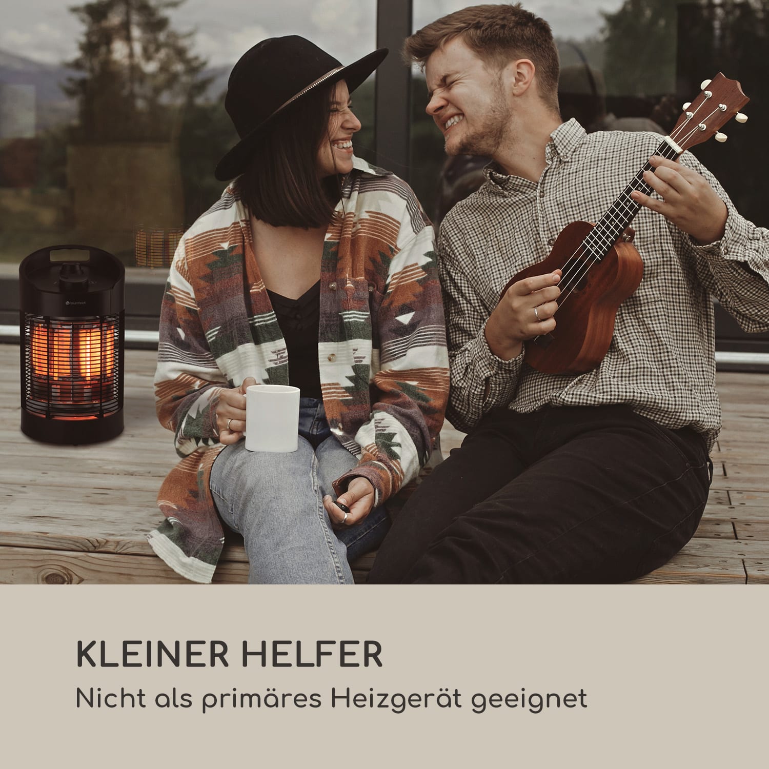 Heat Guru 360 Mini Infrarot-Heizstrahler 700/350W Oszillation 41 cm