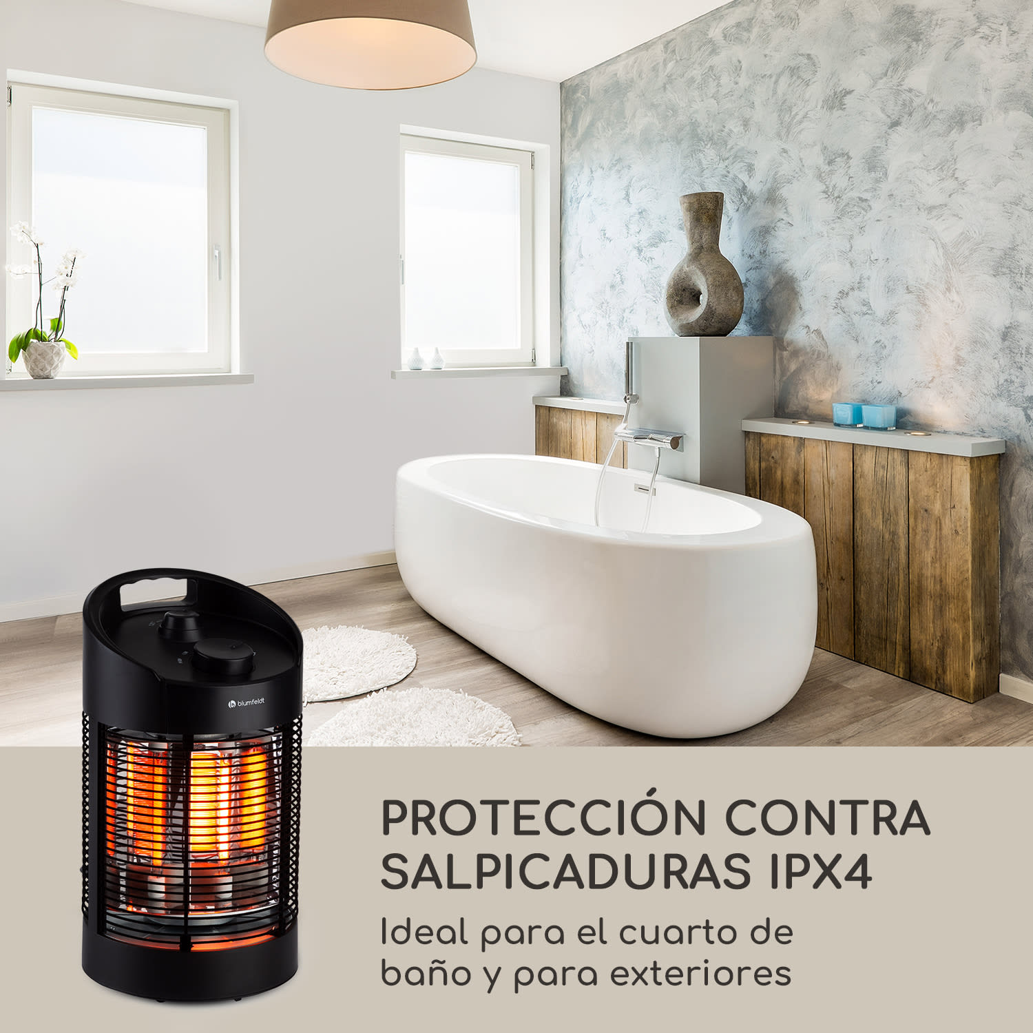 Heat Guru 360 Mini Estufa exterior 700/350W Oscilación Negra 41 cm