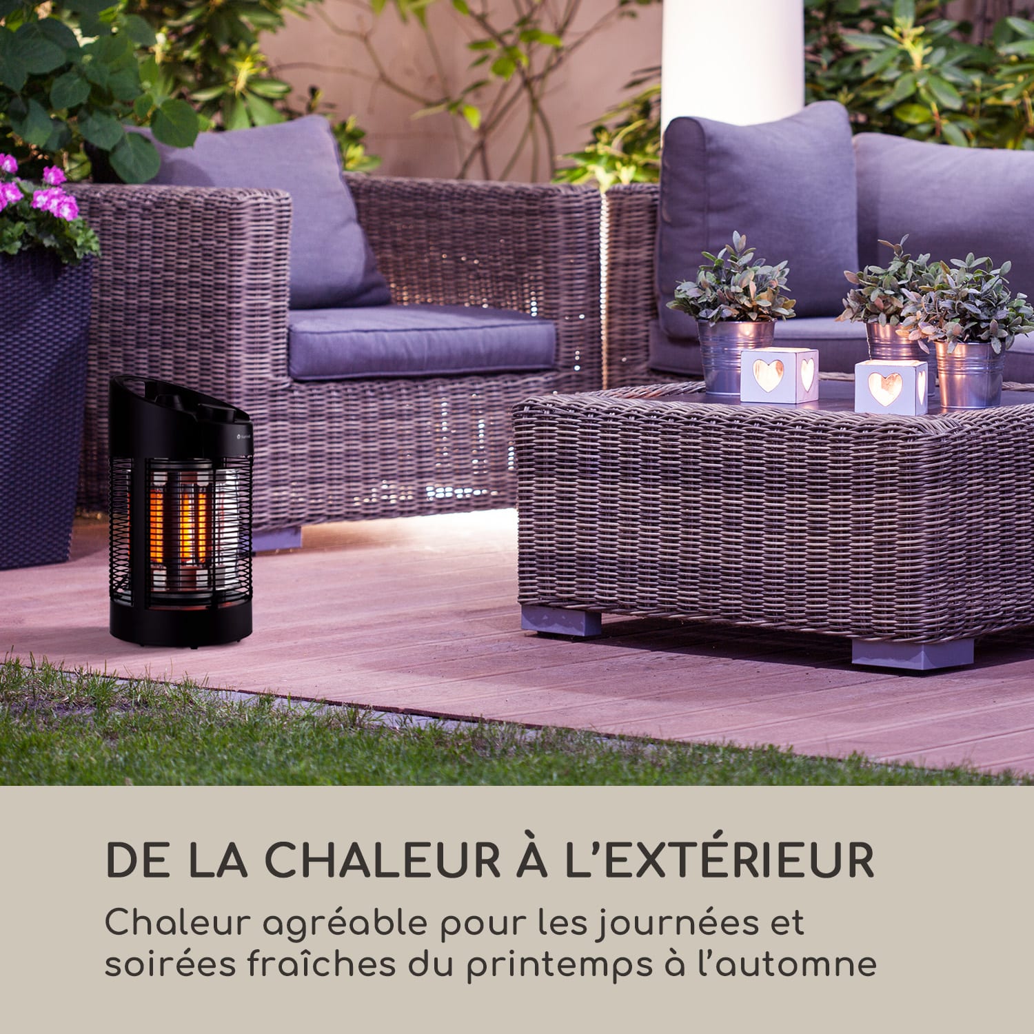 Heat Guru 360 mini infrarood terrasverwarmer 700/350W oscillatie zwart 41 cm