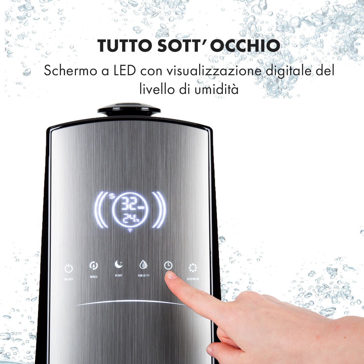 VapoAir Opal Smart, umidificatore, controllo via app, schermo a LED, telecomando Con WiFi