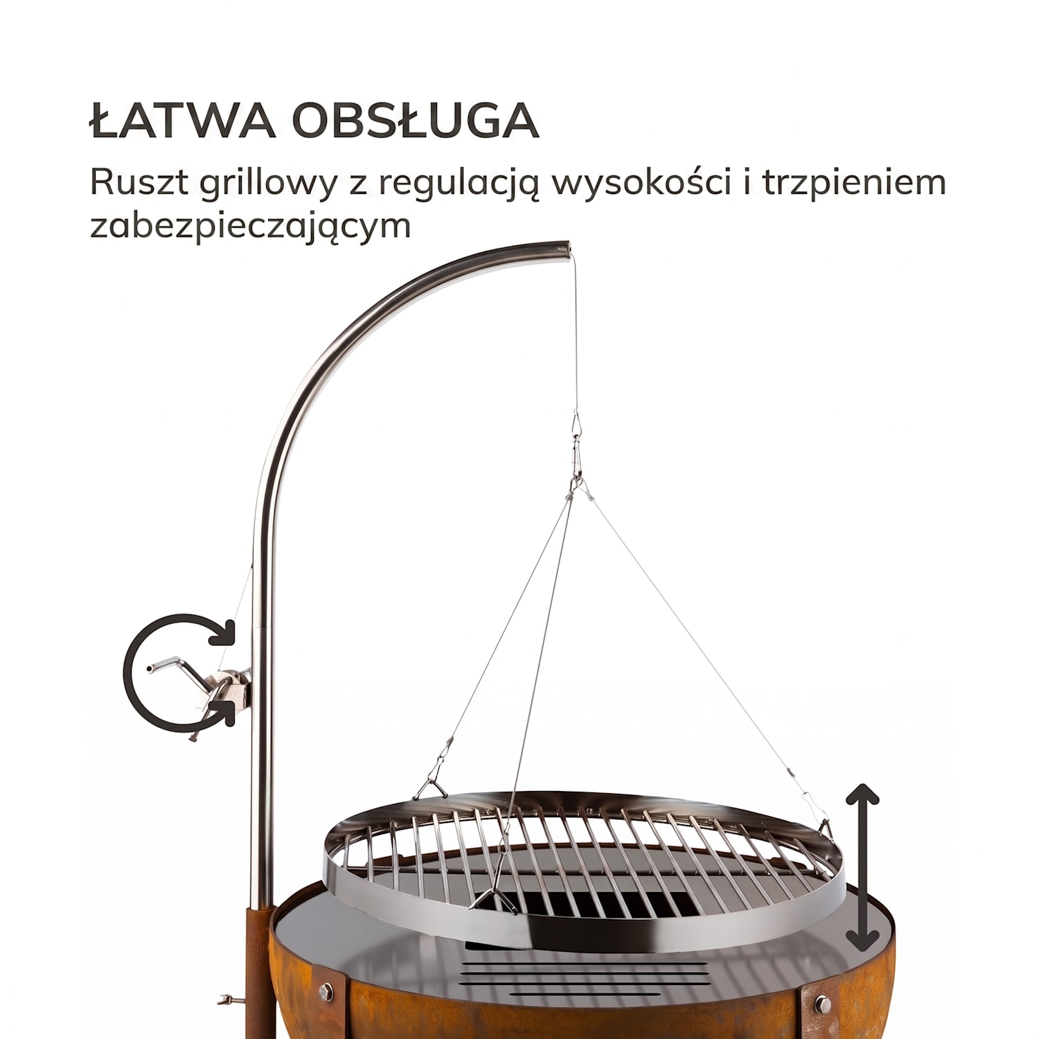 Fire Globe, palenisko ogrodowe z grillem, Ø 60 cm, stal 