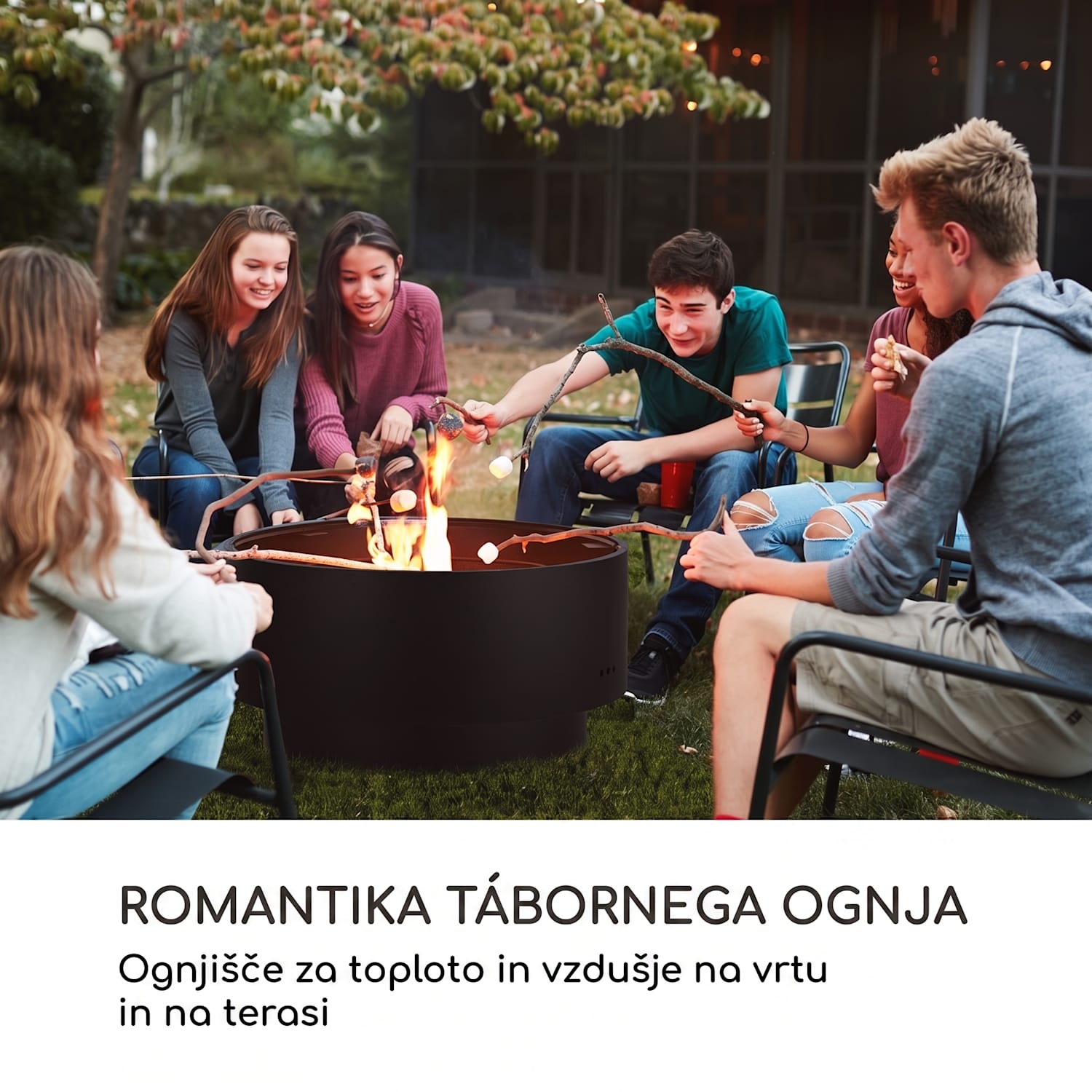 Pompeji, kurišče in žar, Ø60cm, jeklo Črna