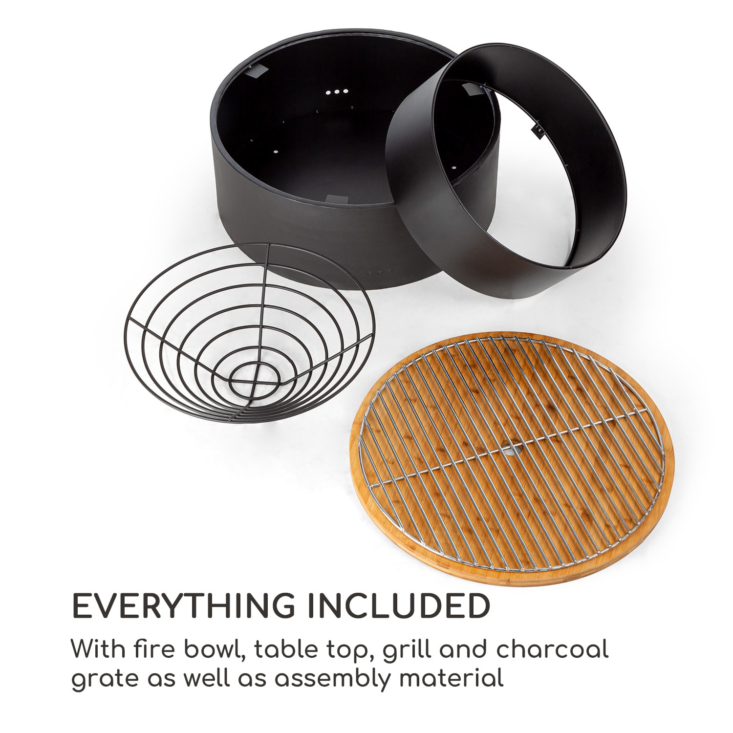 Pompeji, ohniště s grilem, Ø 60 cm, ocel Černá
