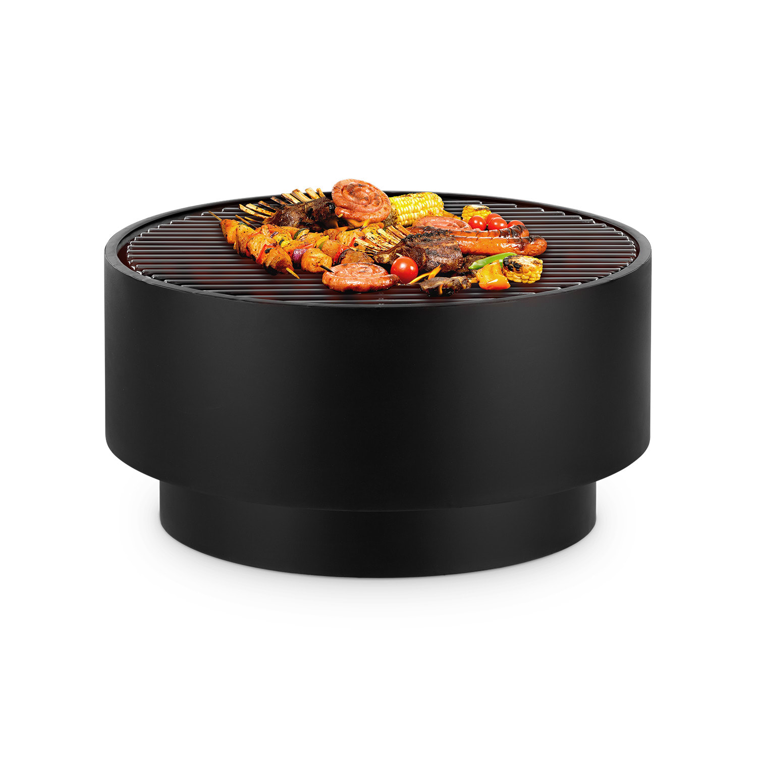 Pompeji, ohniště s grilem, Ø 60 cm, ocel Černá