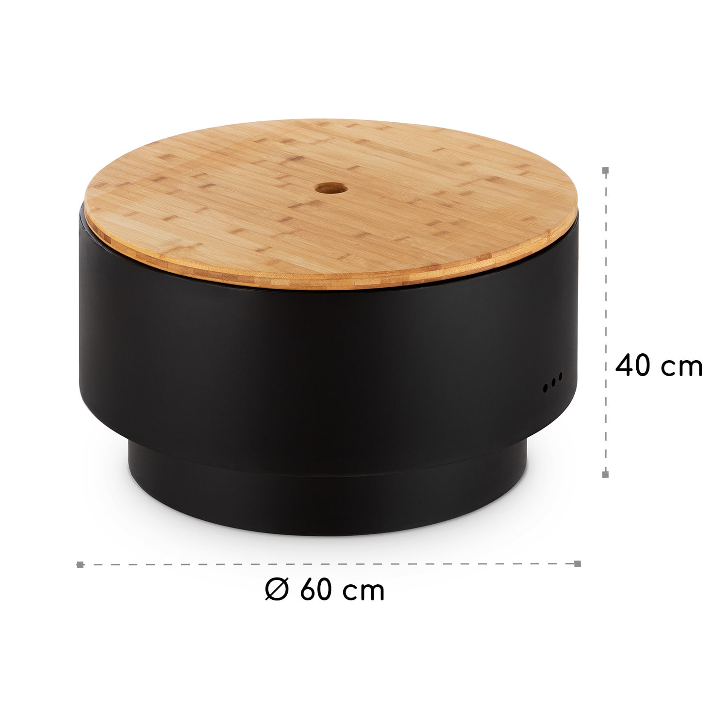 Pompeji, ohniště s grilem, Ø 60 cm, ocel Černá