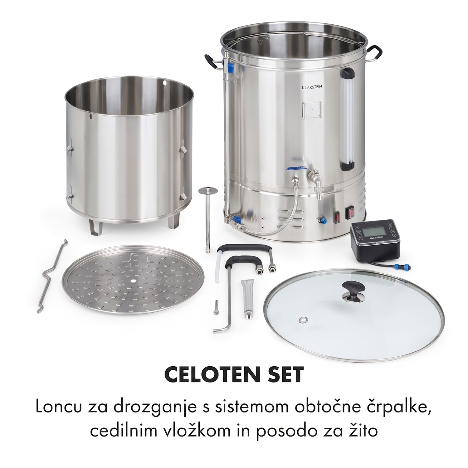 Brauheld Pro, kotel za slajenje, 3300 W, 70 l, 30 - 100 ° C, obtočna črpalka, nerjaveče jeklo 