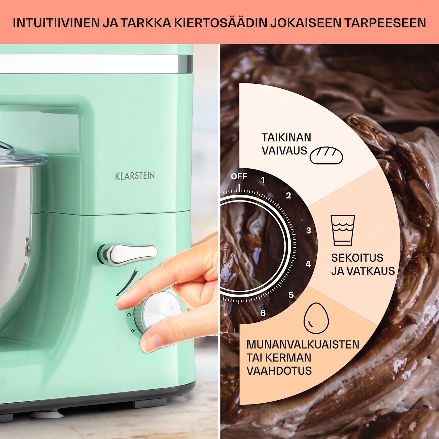 Bella Elegance -yleiskone 1800 W / 2,7 hv / 5 litraa ruostumaton teräs BPA-vapaa Minttu